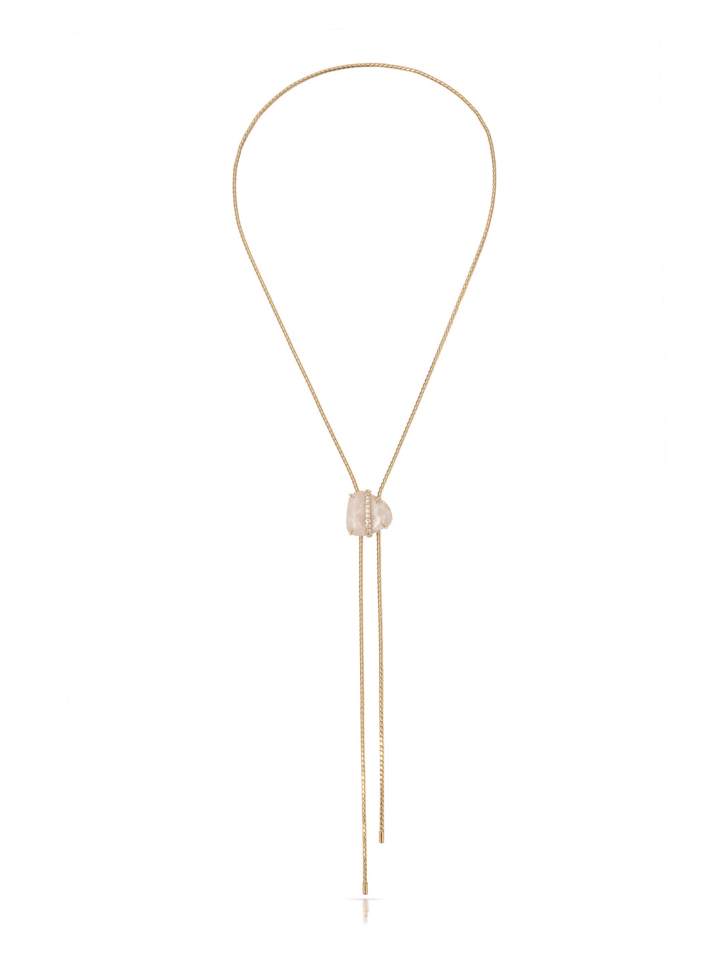 Solstice Bolo Necklace in Bone Stone with 18k Gold Plating
