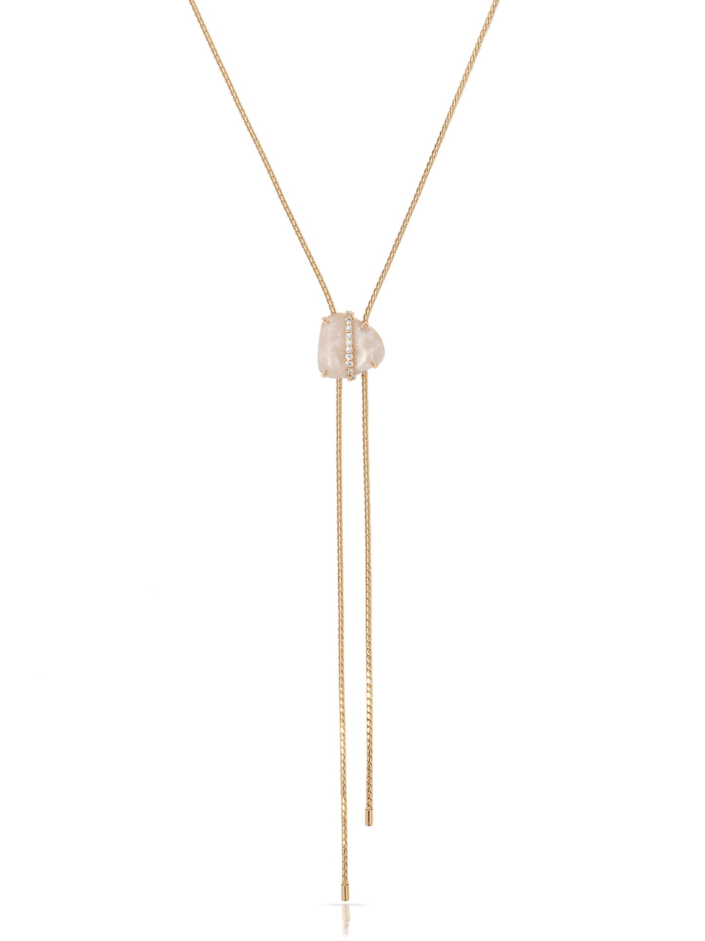 Solstice Bolo Necklace in Bone Stone with 18k Gold Plating 2