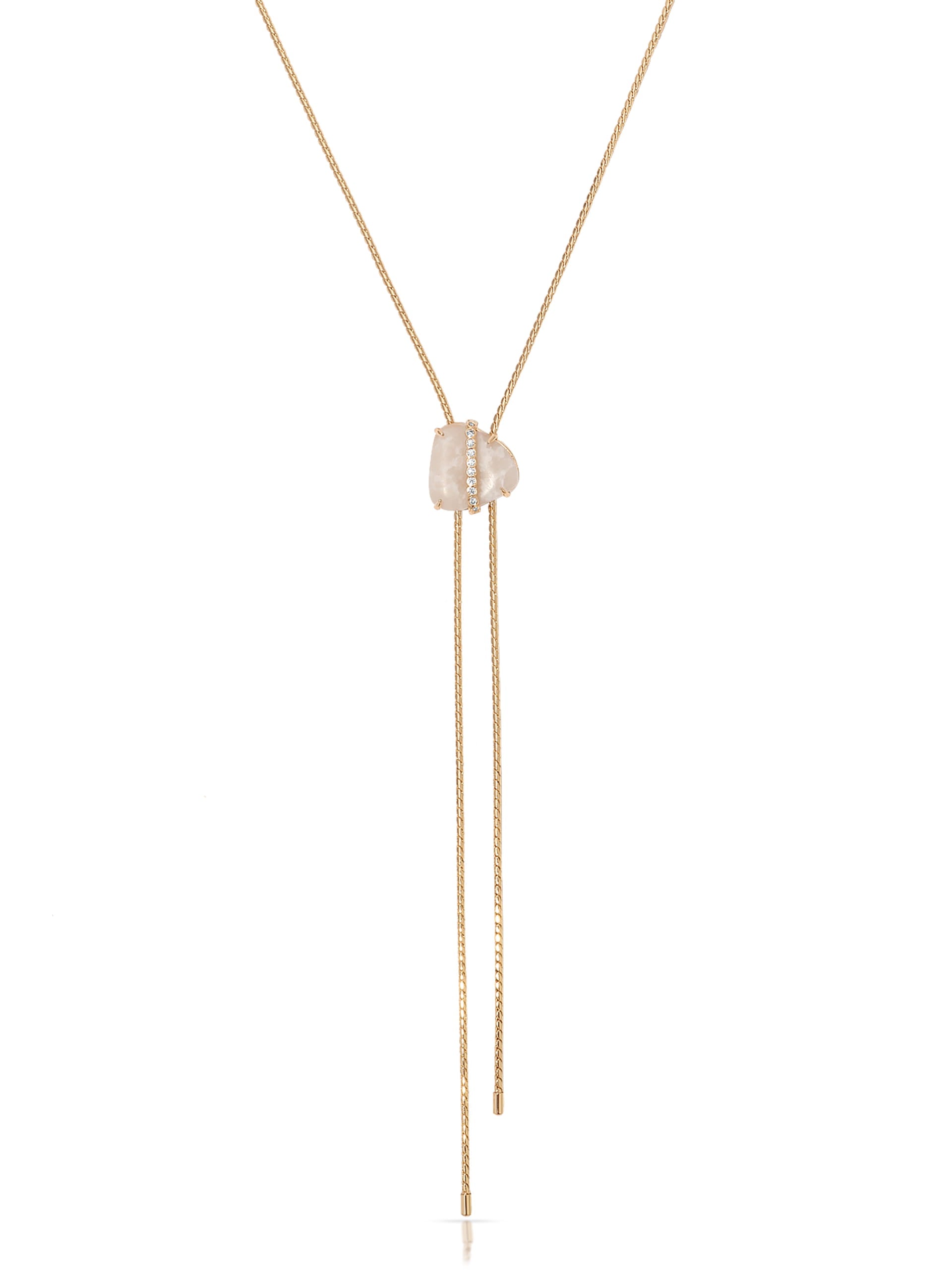 Solstice Bolo Necklace in Bone Stone with 18k Gold Plating 2