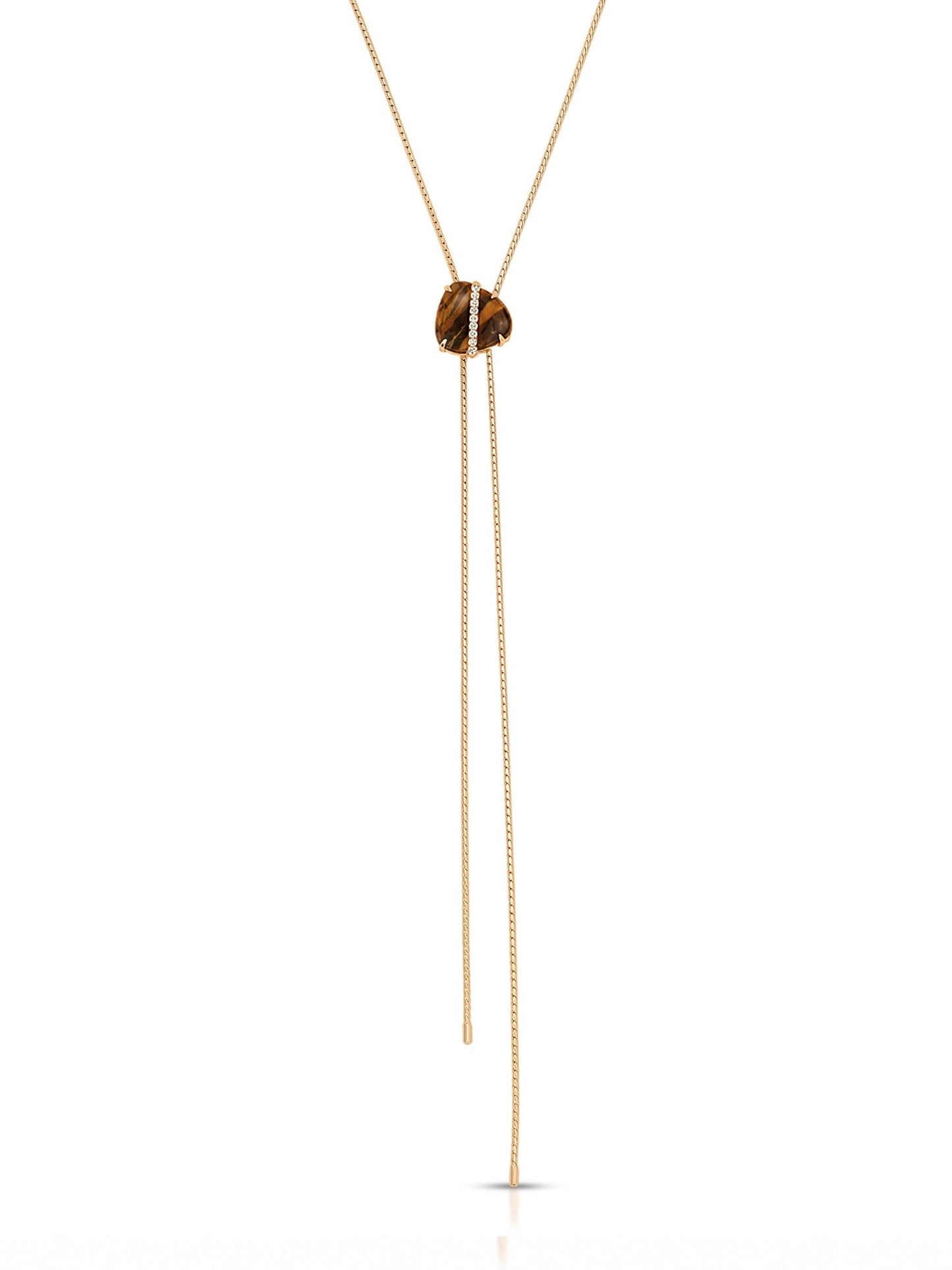 Solstice Bolo Necklace in Tiger's Eye