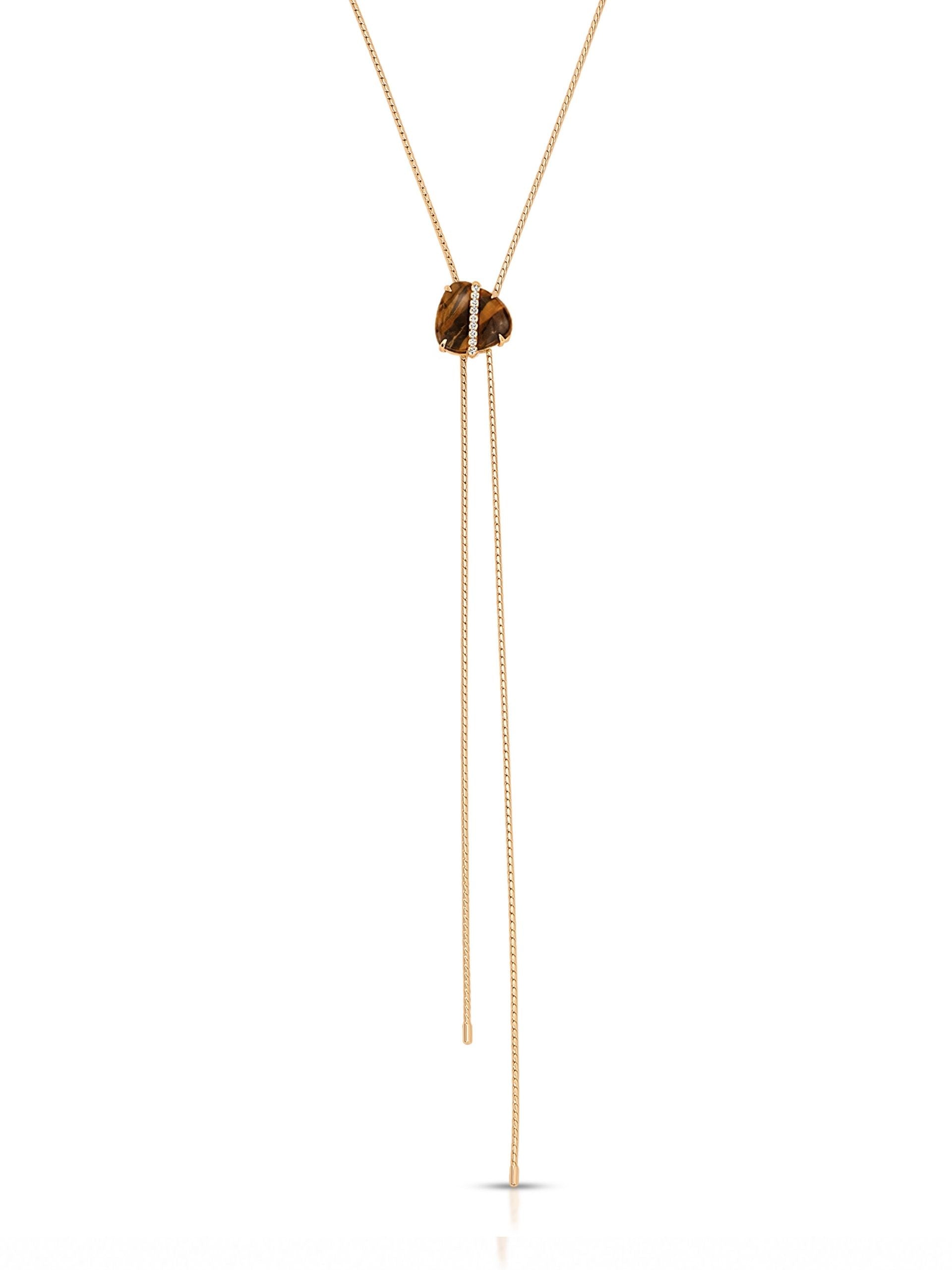 Solstice Bolo Necklace in Tiger's Eye