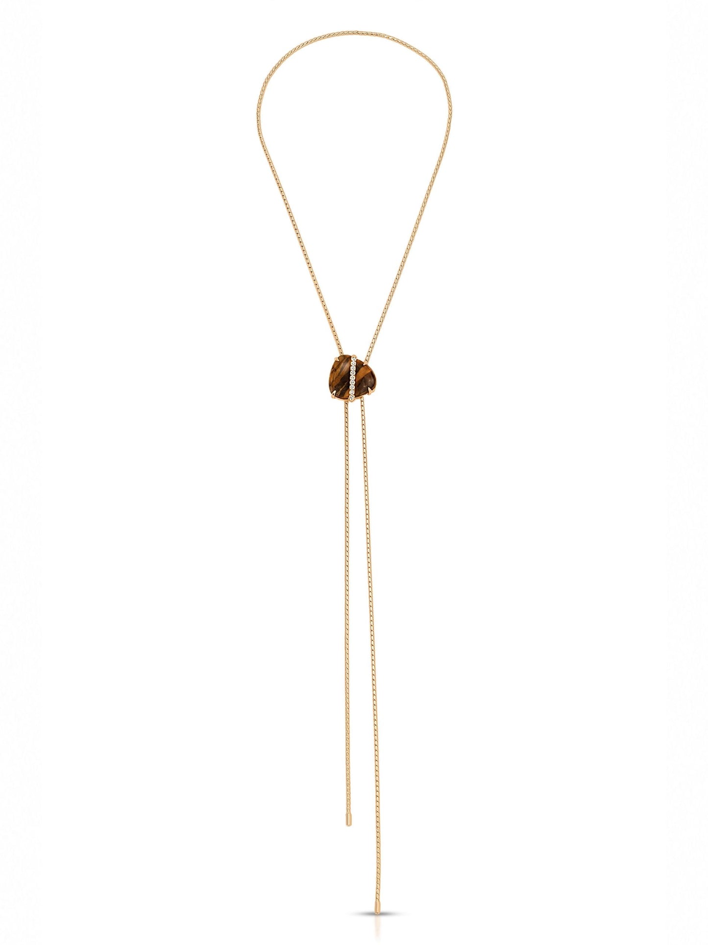 Solstice Bolo Necklace in Tiger's Eye