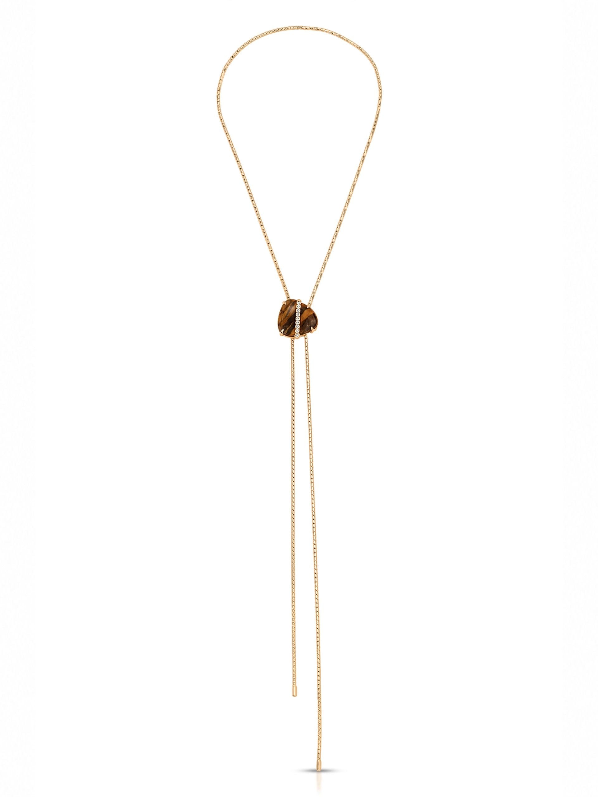 Solstice Bolo Necklace in Tiger's Eye
