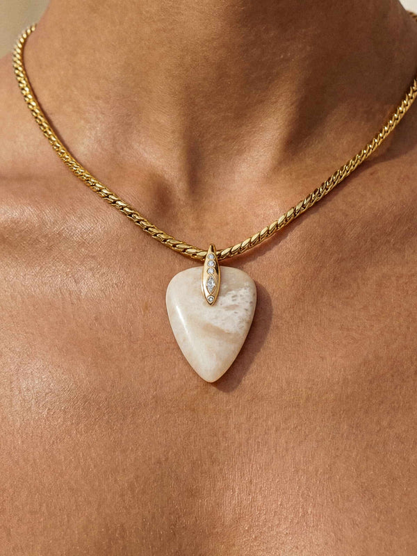 Solstice Pendant Choker in Bone Second