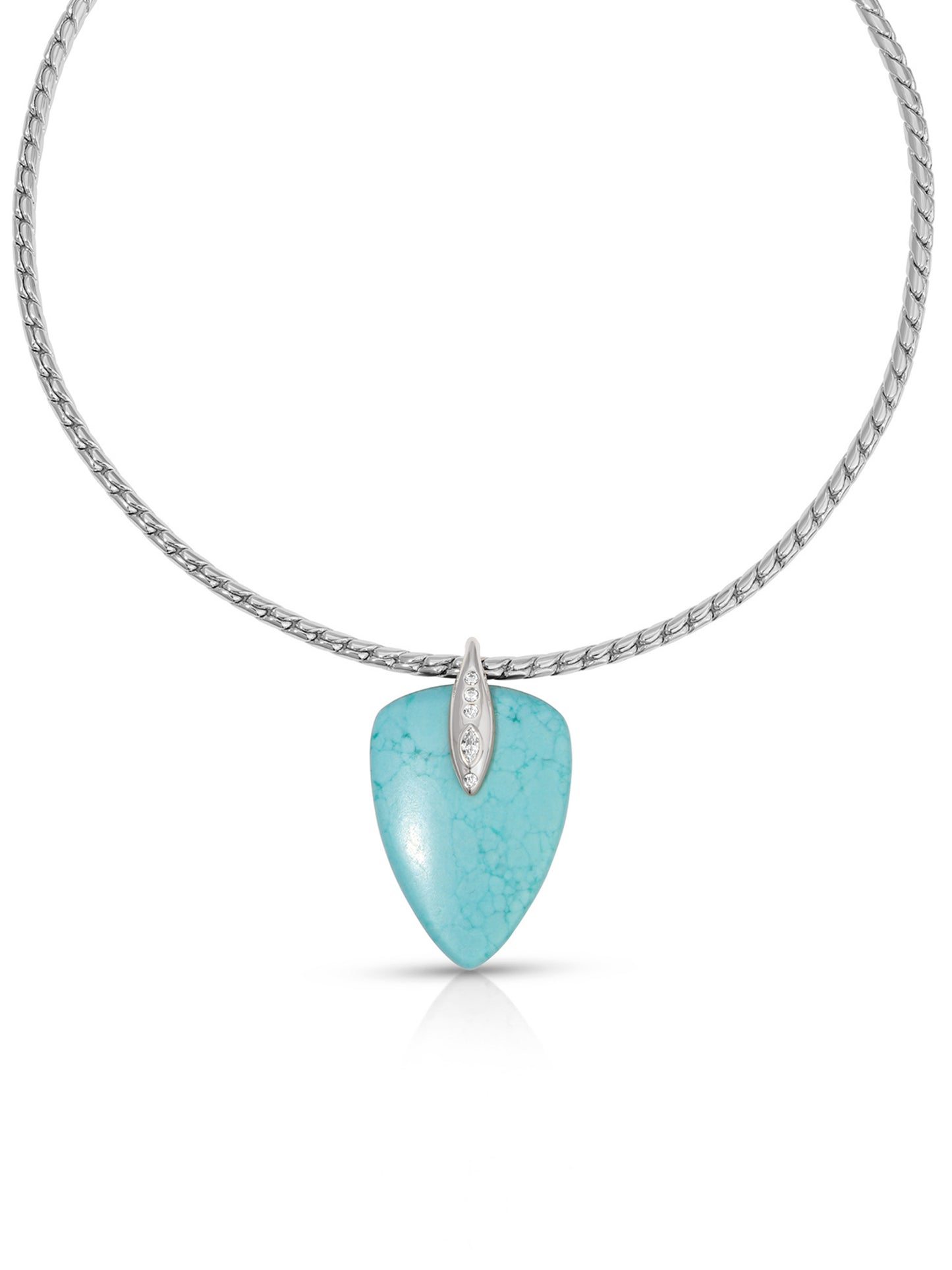 Turquoise Solstice Pendant Choker Turquoise with Silver Plating 2