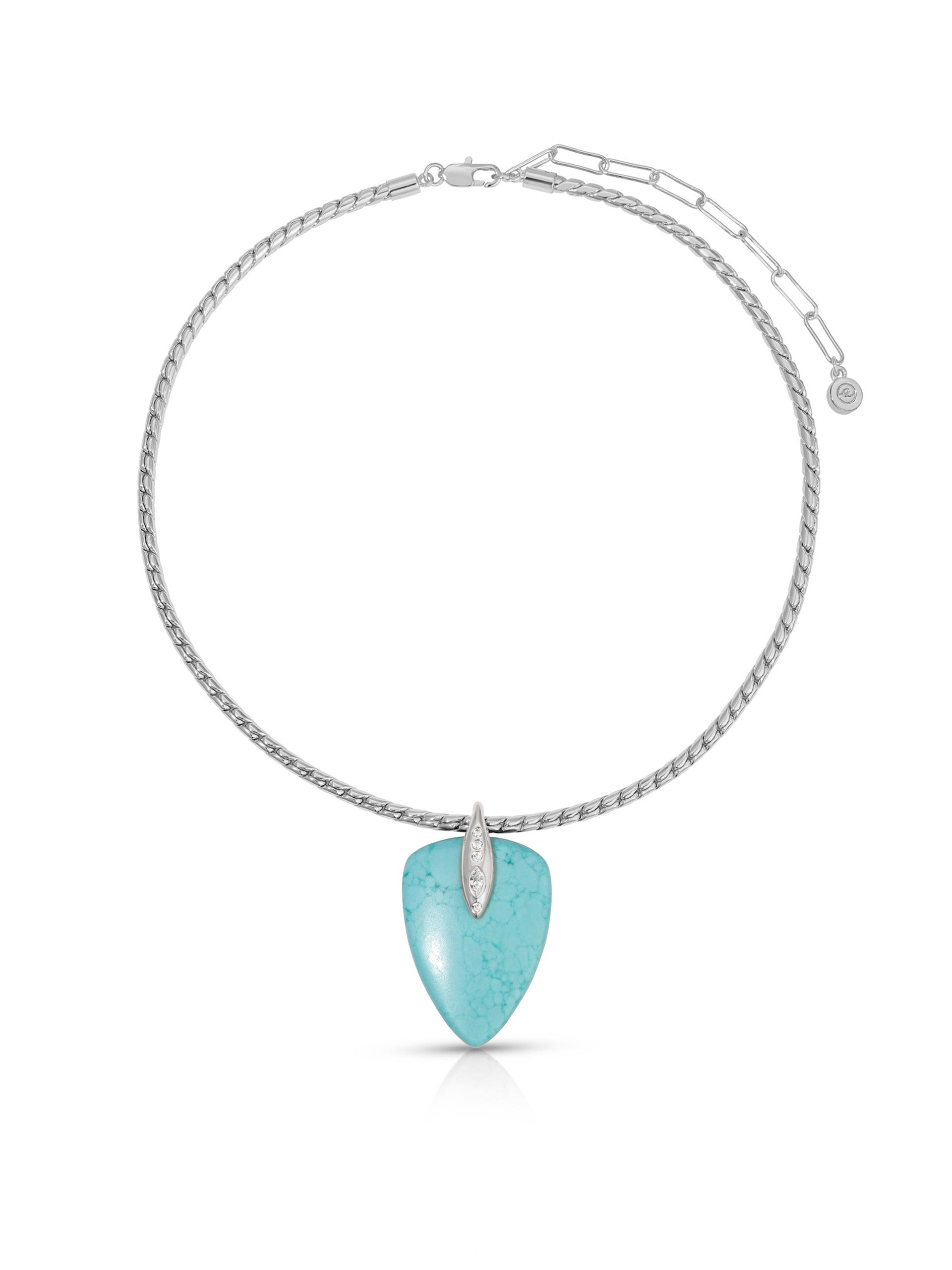 Turquoise Solstice Pendant Choker Turquoise with Silver Plating 1
