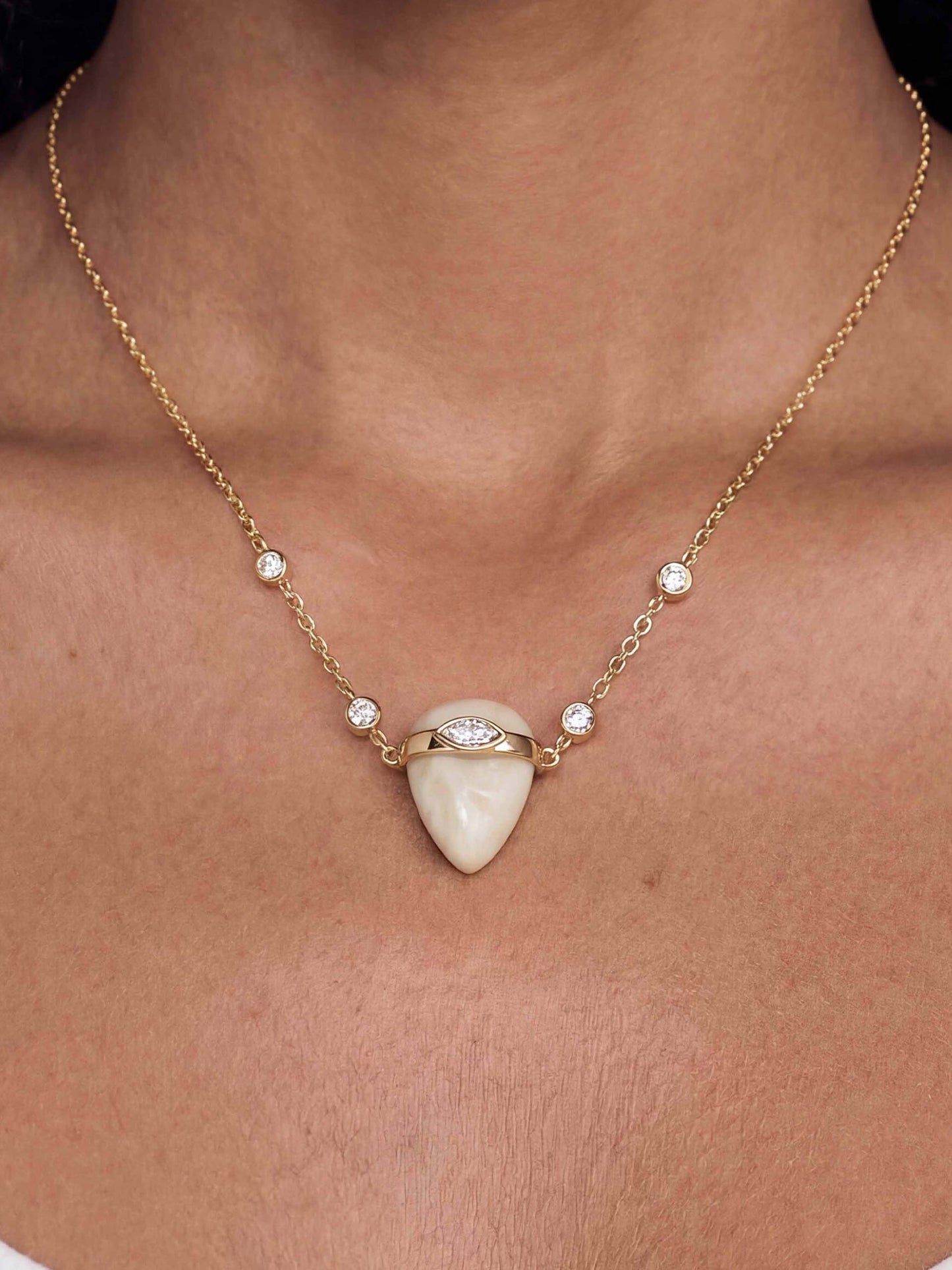 Bone Solstice Necklace with 18K Gold Plating 3