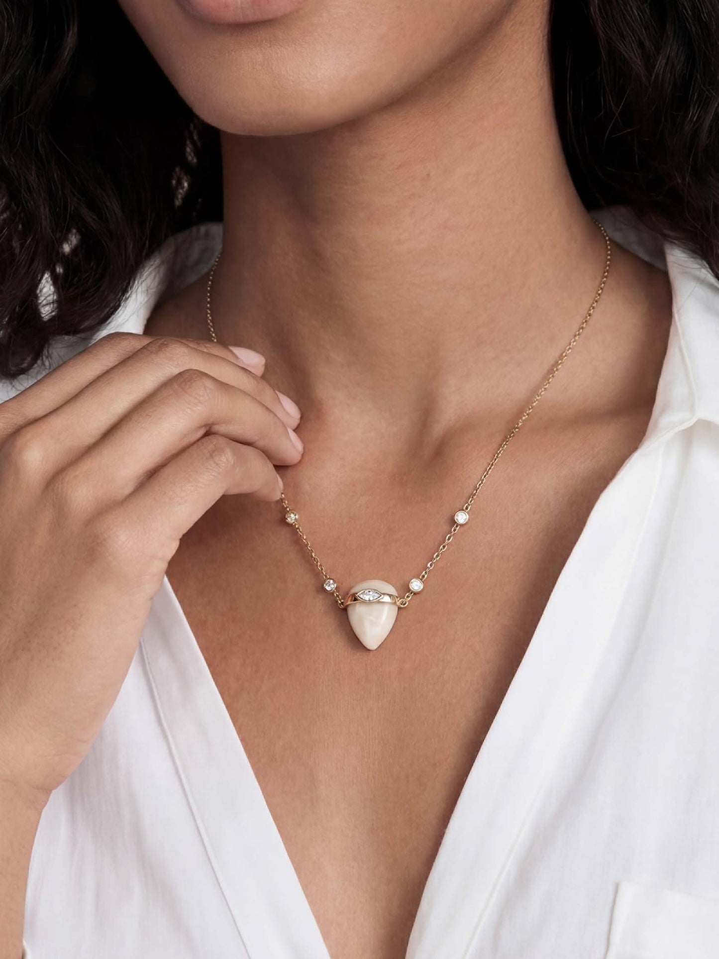 Bone Solstice Necklace with 18K Gold Plating 5