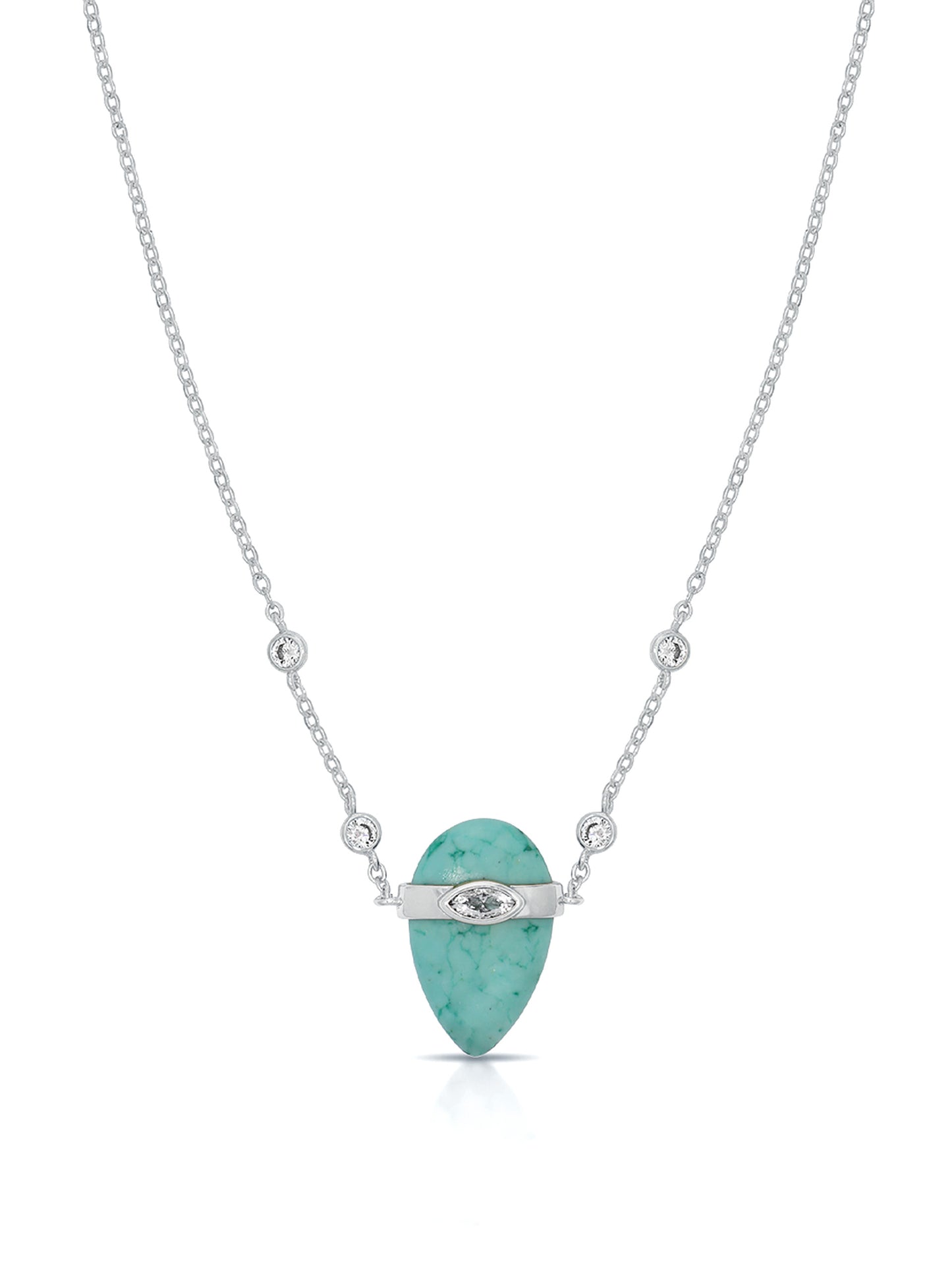 Turquoise Solstice Necklace Turquoise with Silver Plating 1