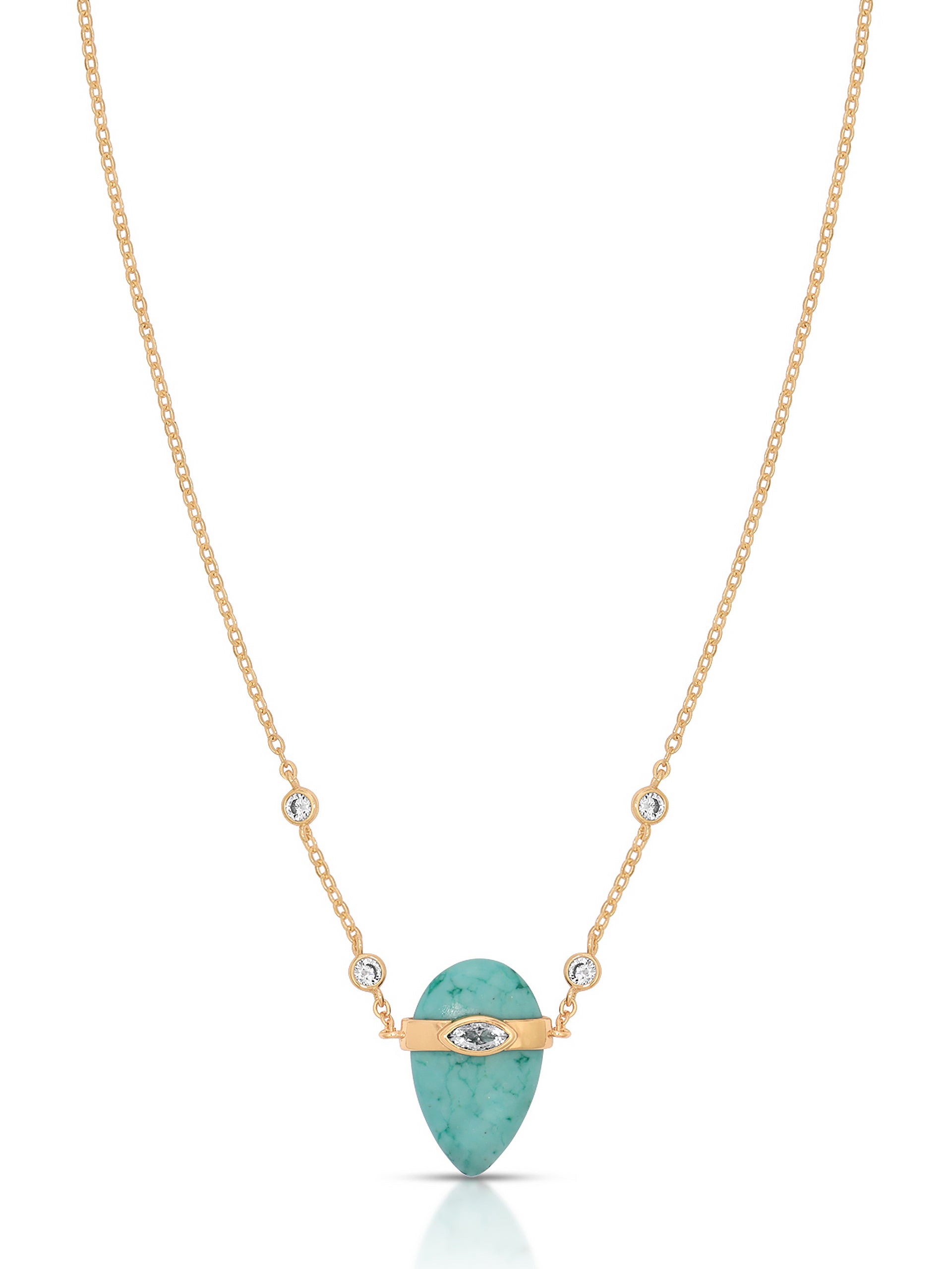 Turquoise Solstice Necklace Turquoise with 18K Gold Plating 1