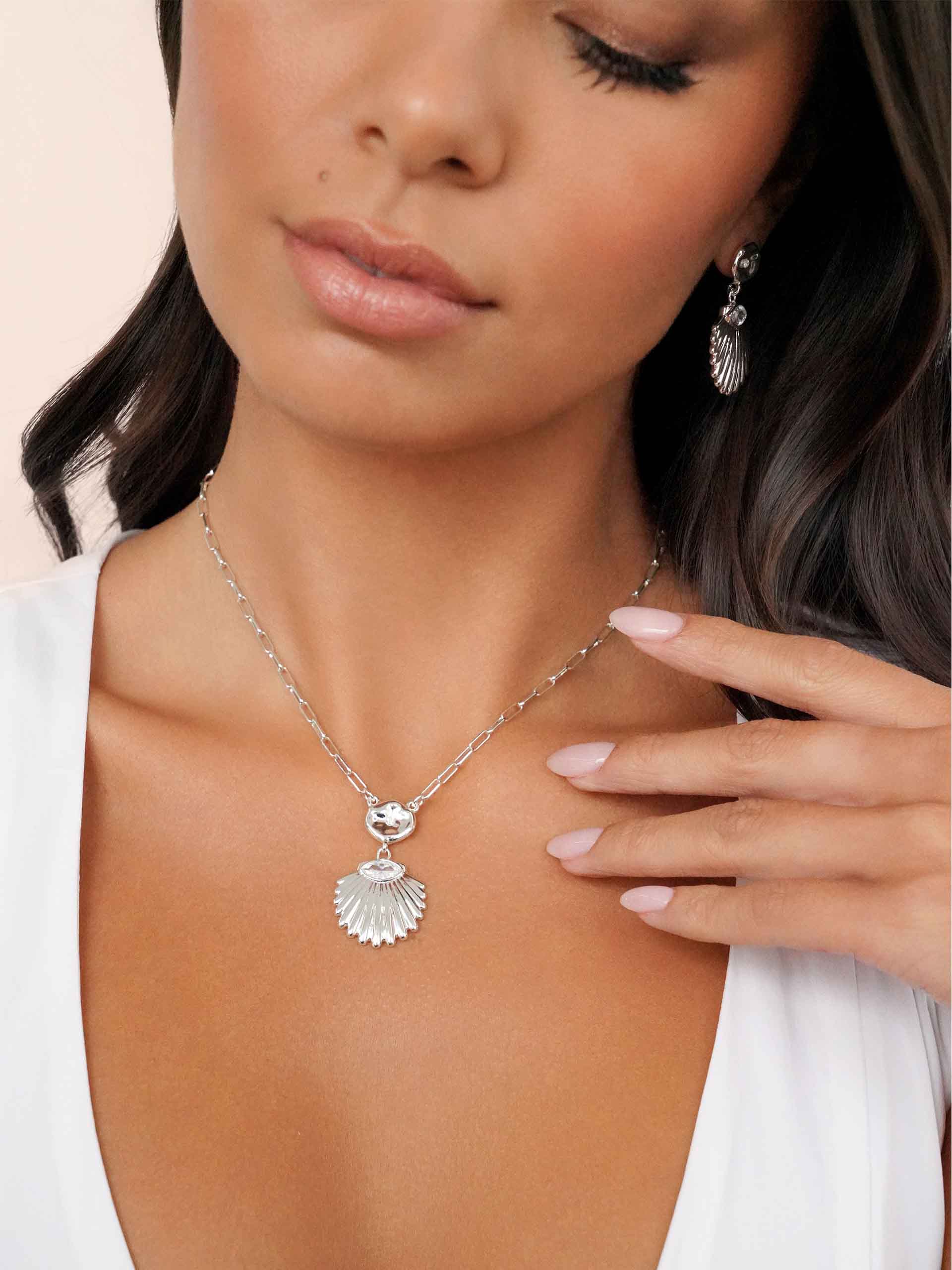 Santorini Pendant Necklace  on model 3