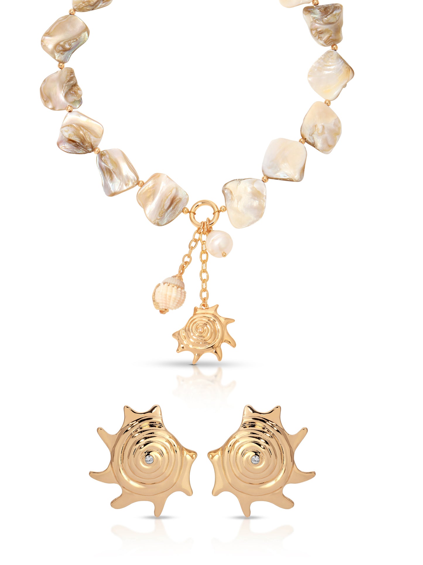 True Shell Necklace & Sorrento Earrings Set
