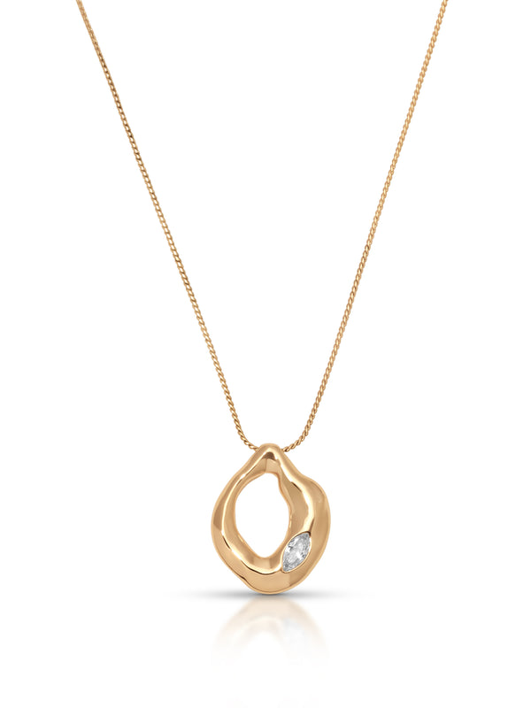Molten Marquise Pendant Necklace