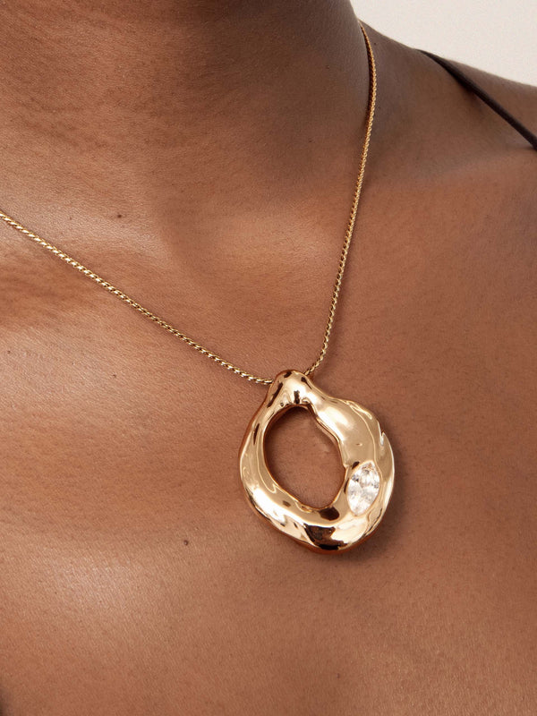 Molten Marquise Pendant Necklace Second