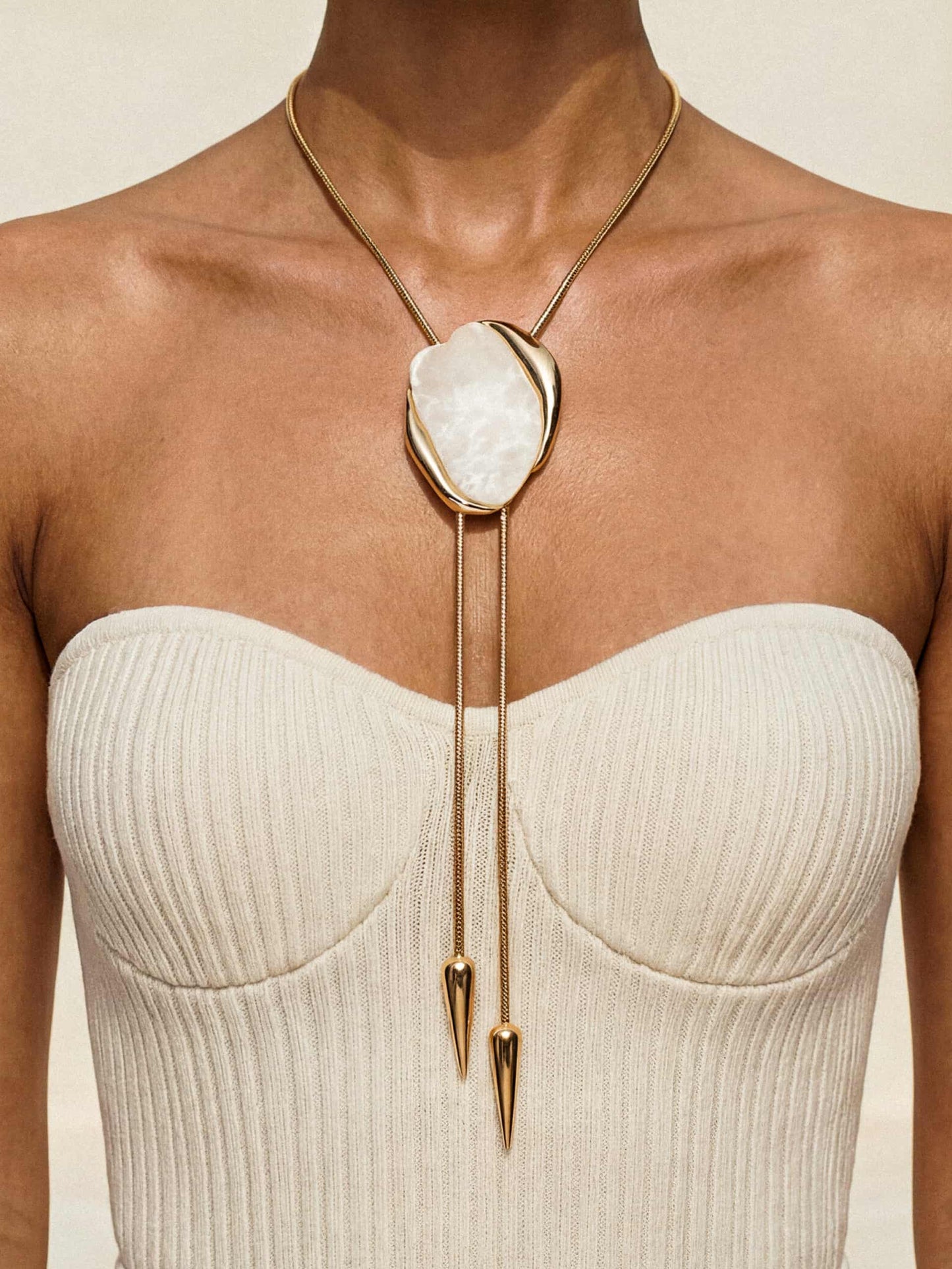 Bone Statement Bolo Necklace