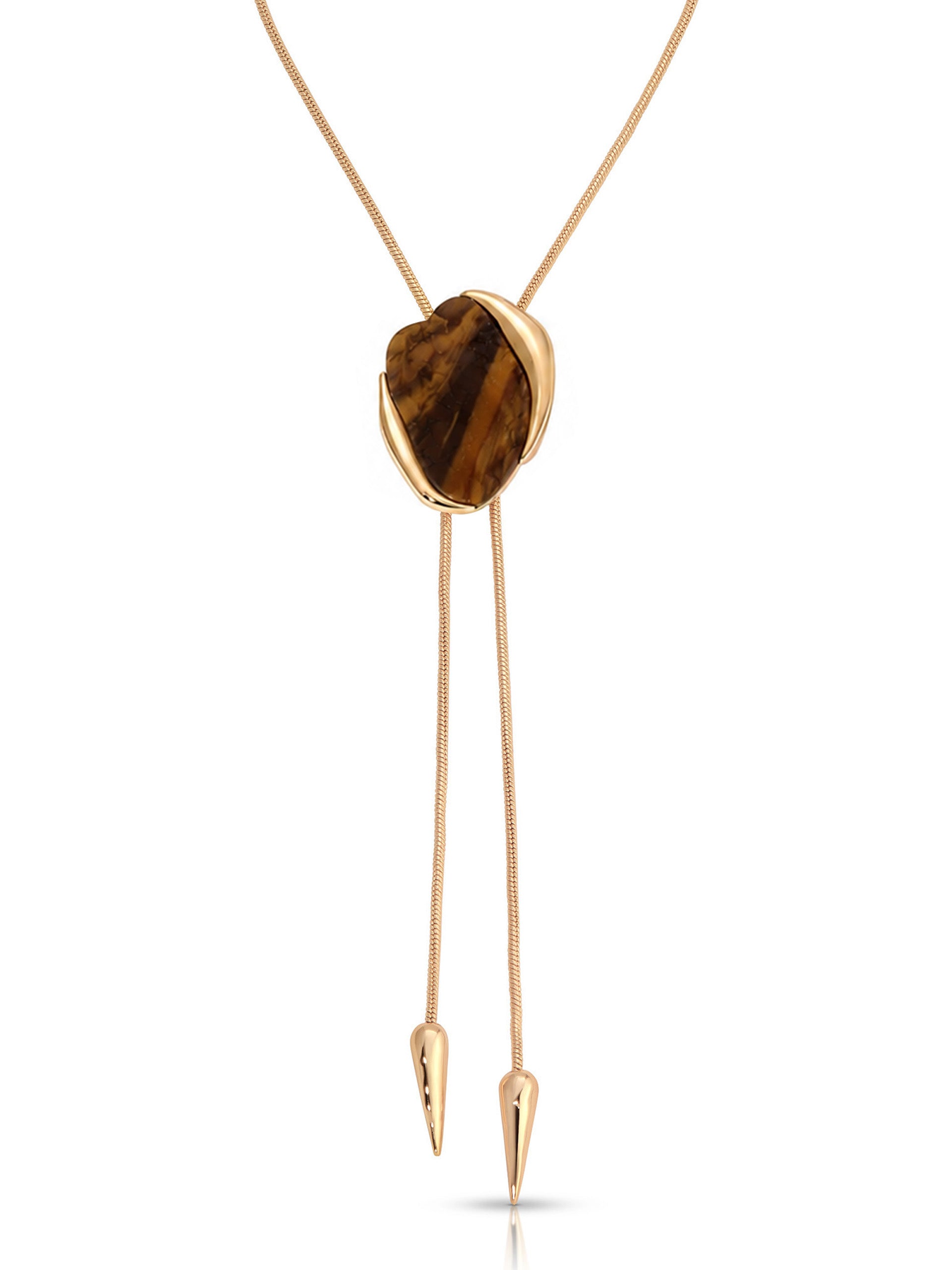 Tiger's Eye Statement Bolo Necklace