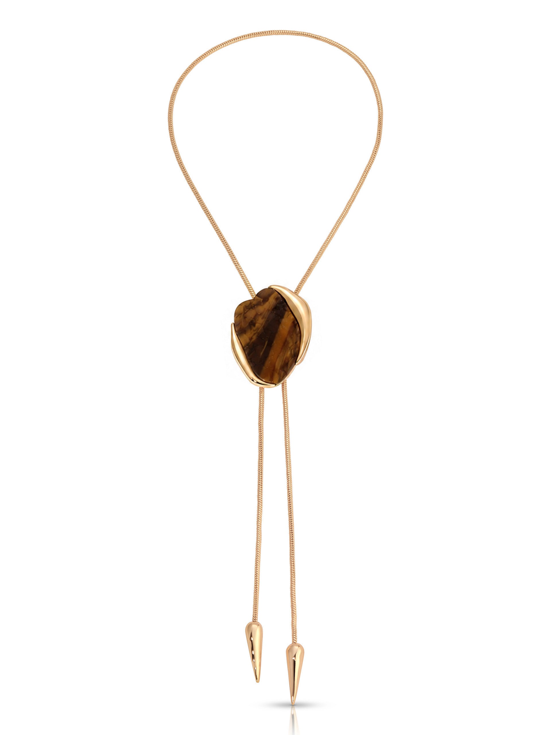 Tiger's Eye Statement Bolo Necklace