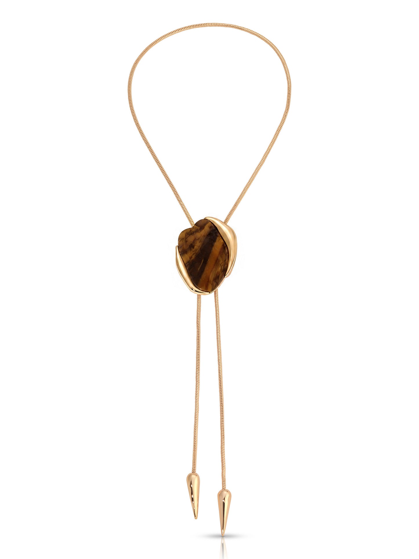 Tiger's Eye Statement Bolo Necklace