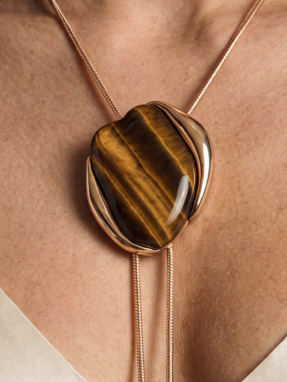Desert Tide Statement Set in Tiger's Eye