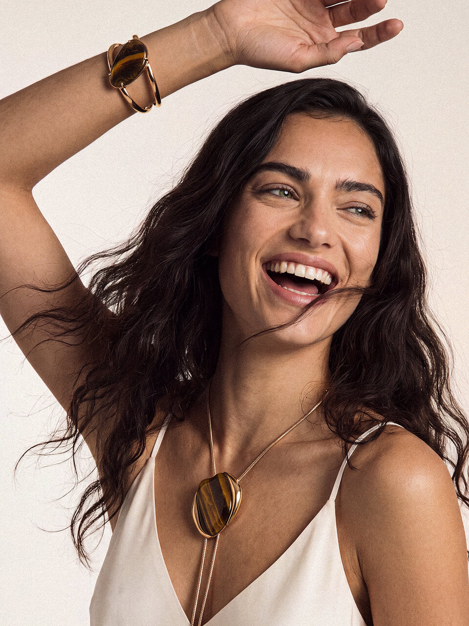 Desert Tide Statement Set in Tiger's Eye