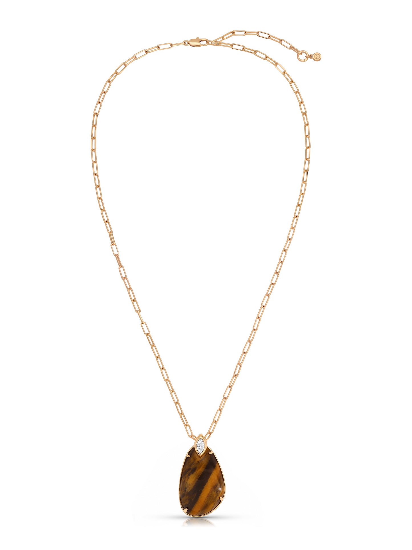 Majestic Stone Pendant Necklace in Tiger's Eye