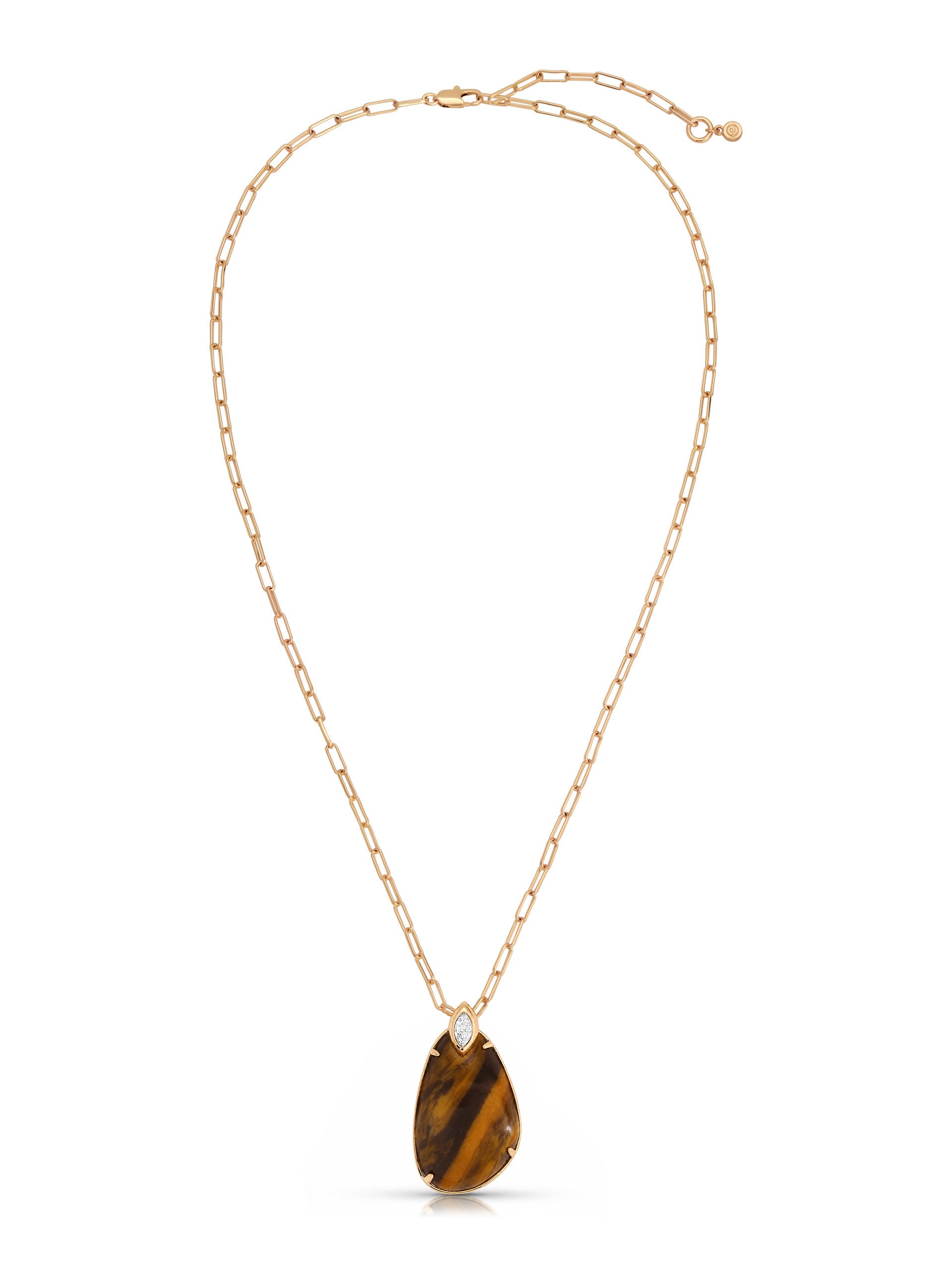 Majestic Stone Pendant Necklace in Tiger's Eye