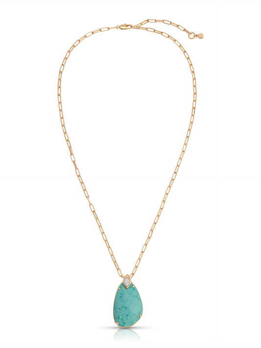 Turquoise Necklace with 18k Gold Plating