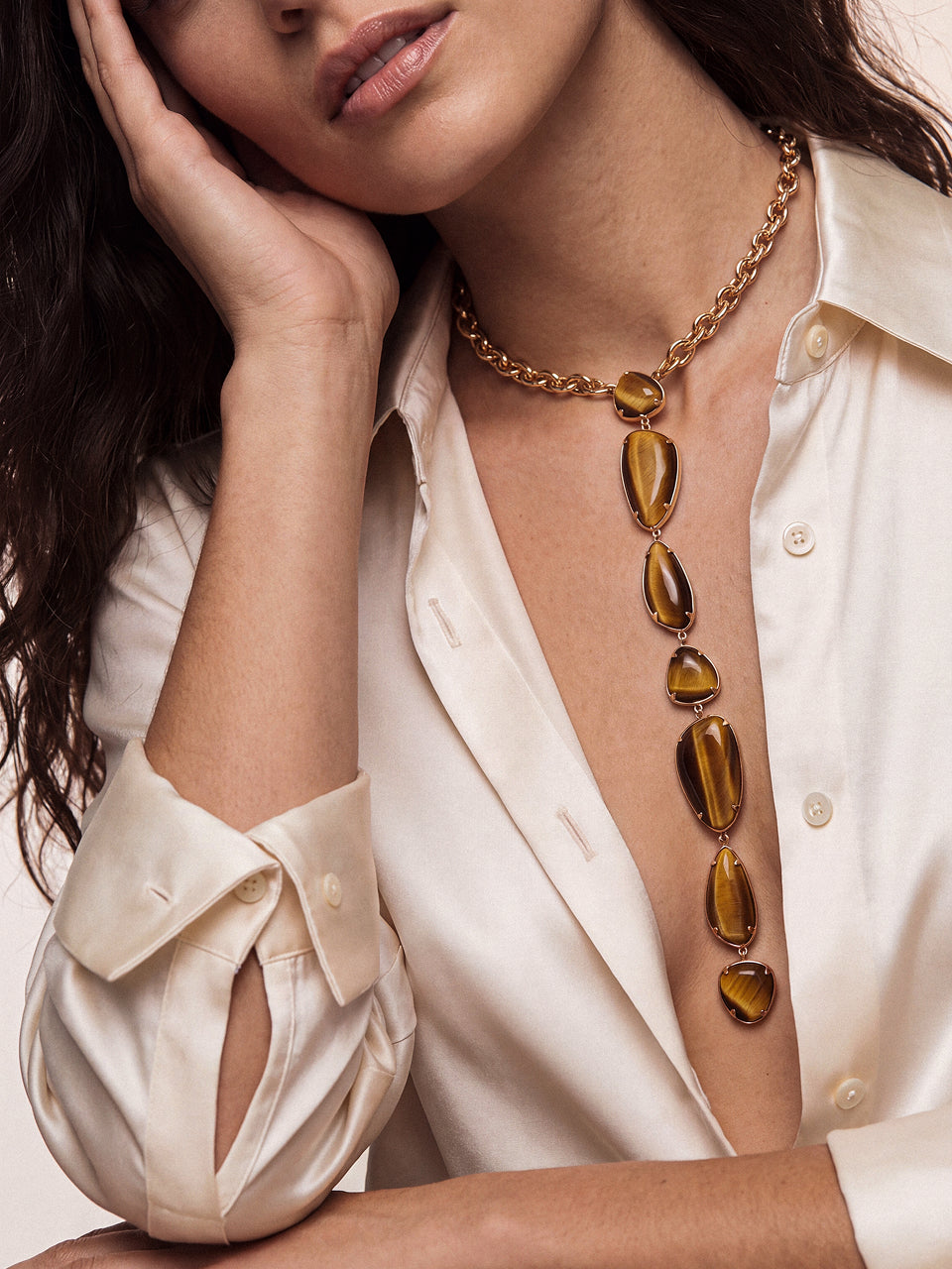 Majestic Stone Necklace in Tiger's Eye