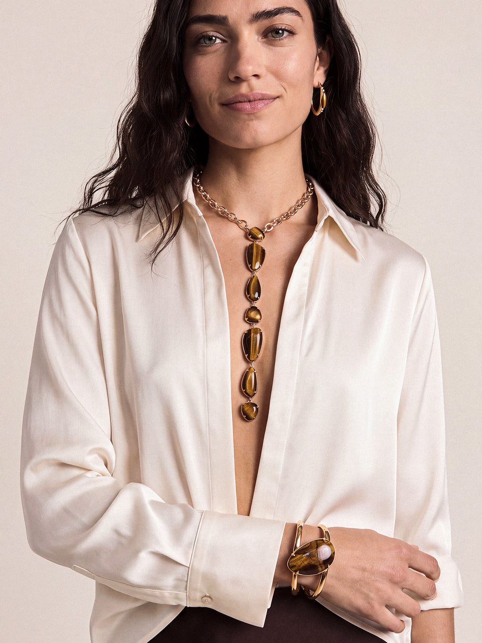 Majestic Stone Necklace in Tiger's Eye