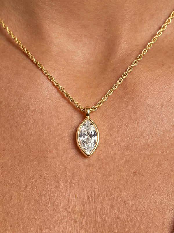 Marquise Crystal Pendant Necklace Second
