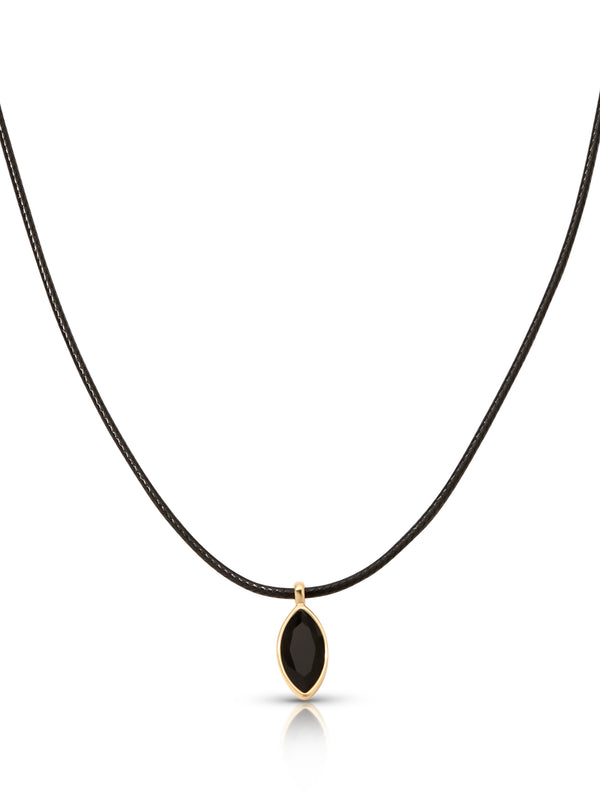 Marquise Onyx Cord Necklace