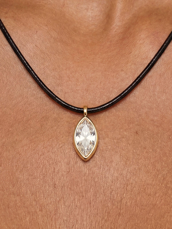 Marquise Crystal Cord Necklace Second