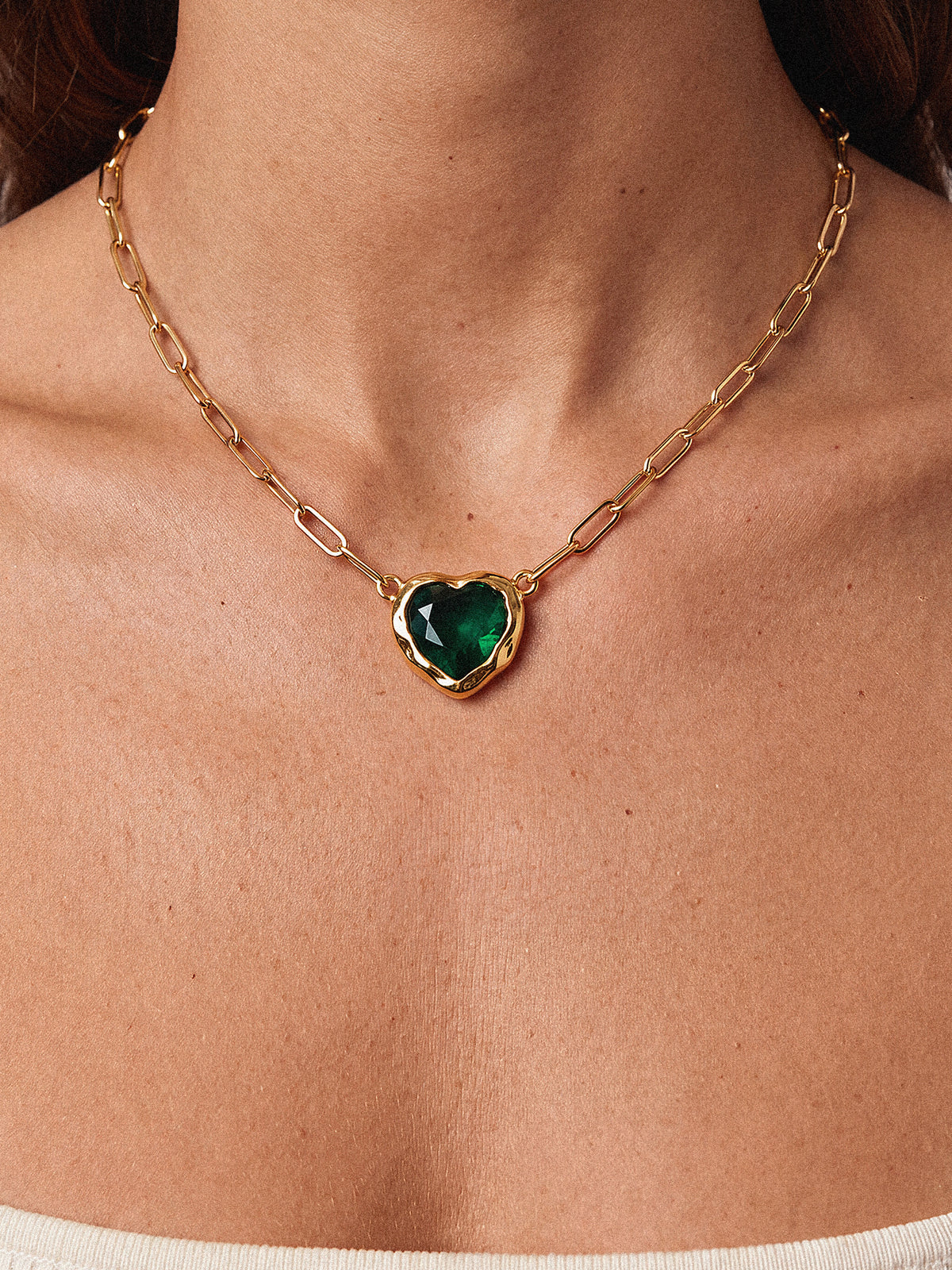 Emerald Crystal with 18k Gold Plating model 1