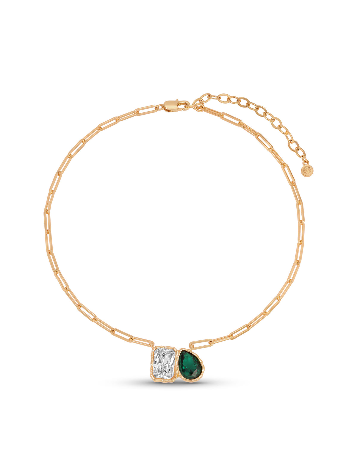 Emerald Crystal with 18k Gold Plating
