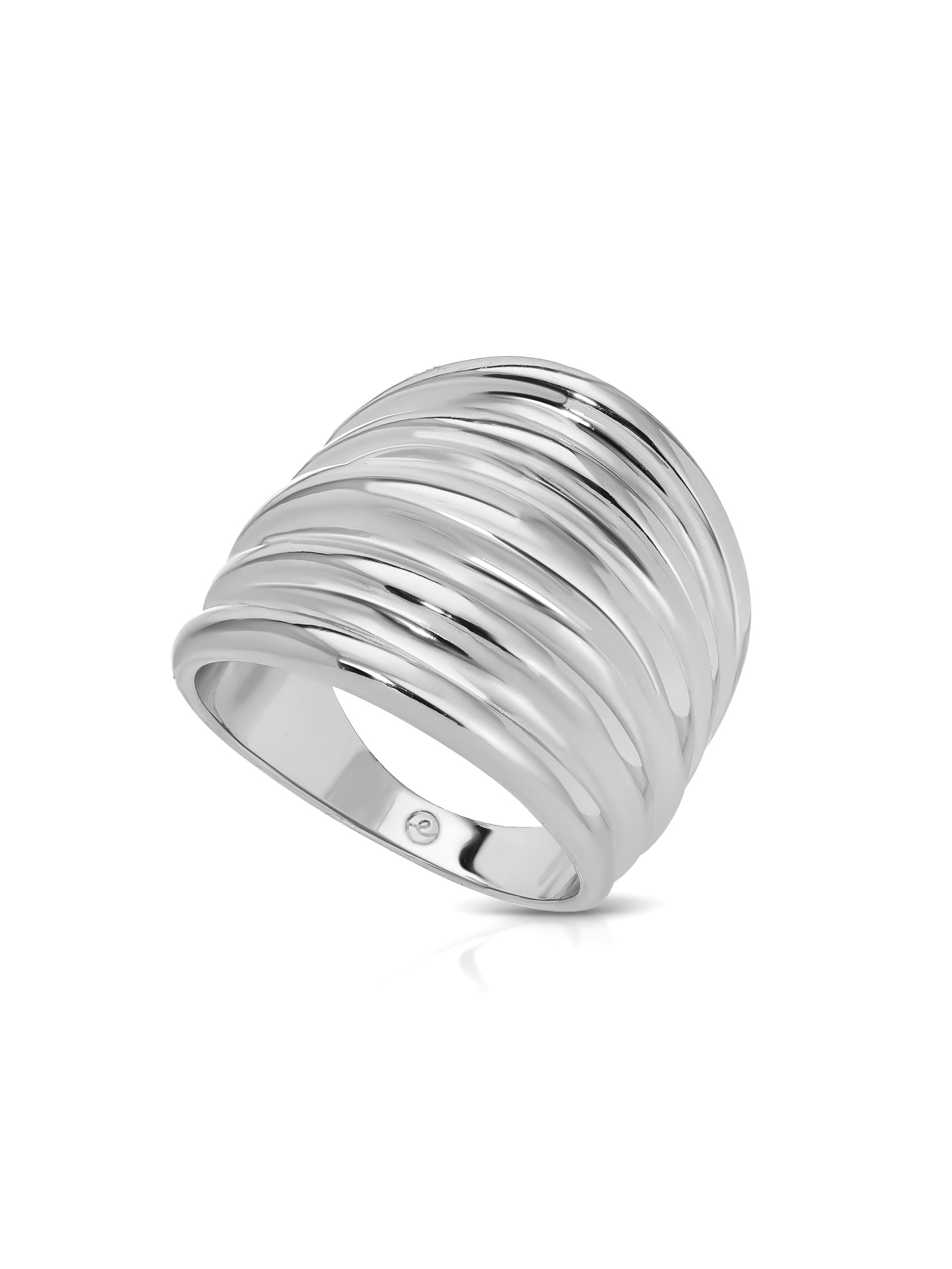 Stacked Band Ring rhodium