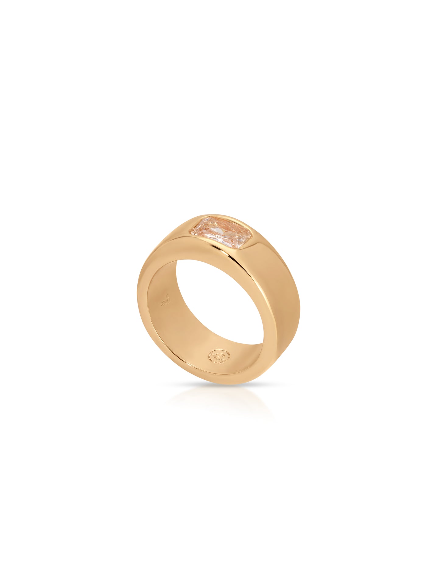 Emerald Cut Treasure Ring Clear Crystal with 18k Gold Plating 2