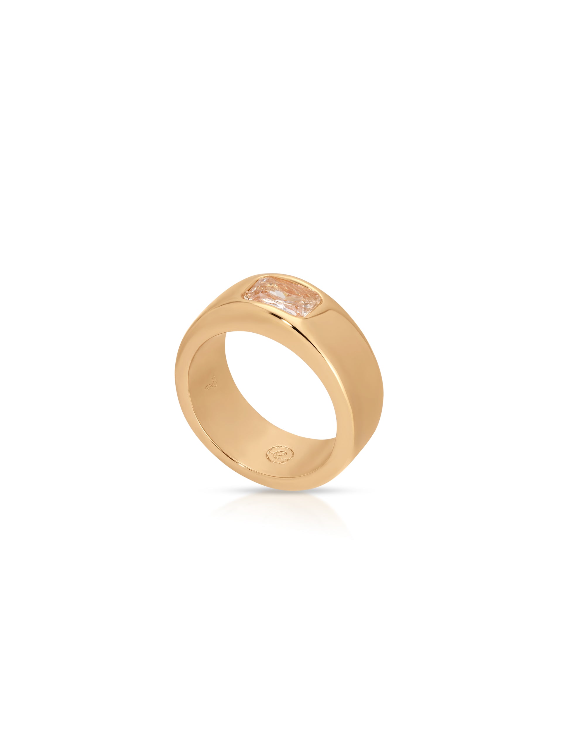 Emerald Cut Treasure Ring Clear Crystal with 18k Gold Plating 2