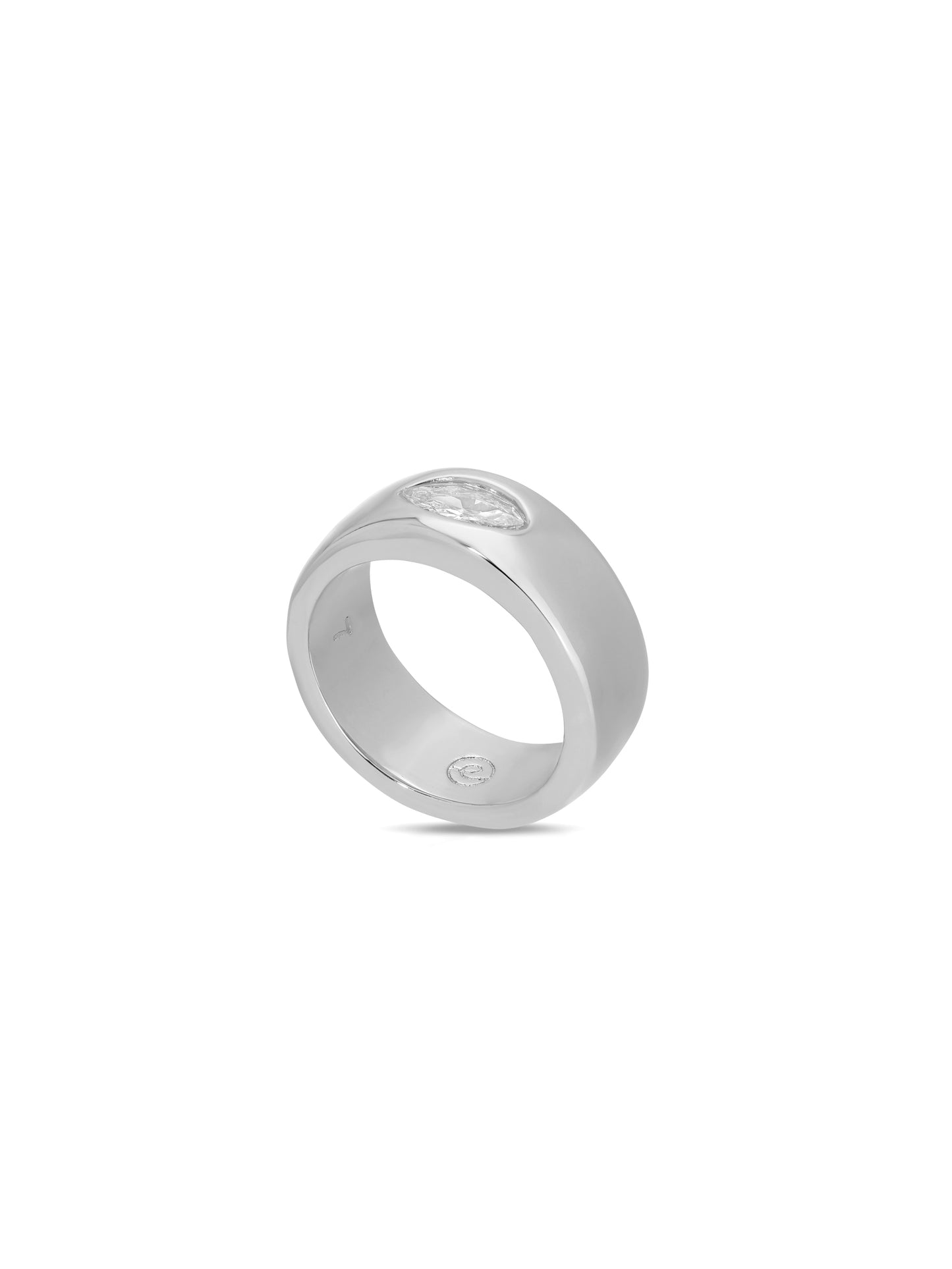 Marquise Cut Treasure Ring rhodium side