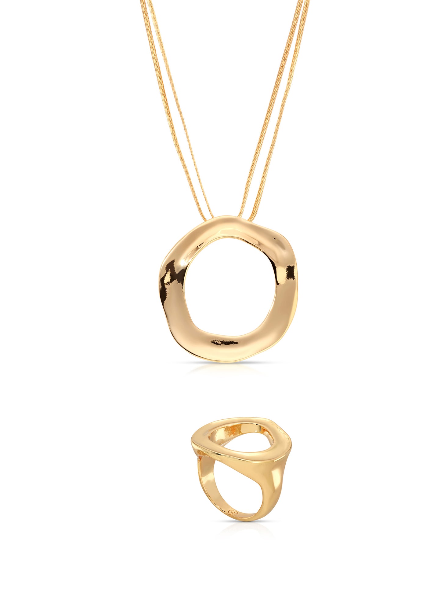 Open Circle Ring & Necklace Set