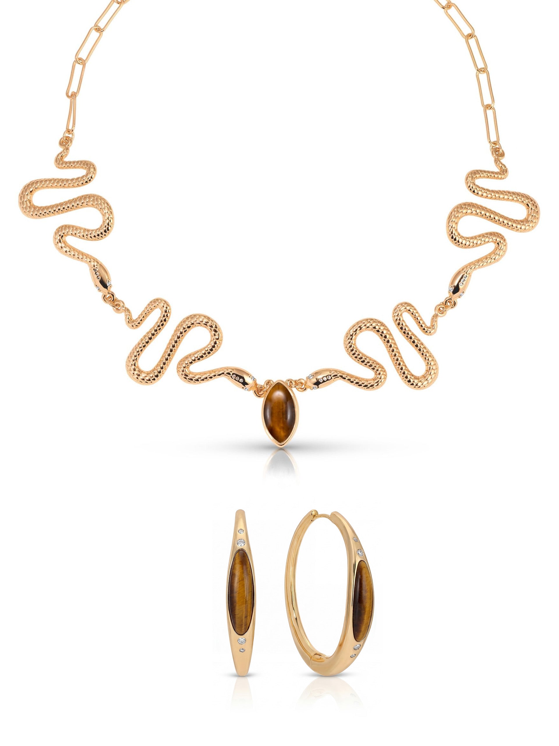 Serpentina Set in Tiger's Eye