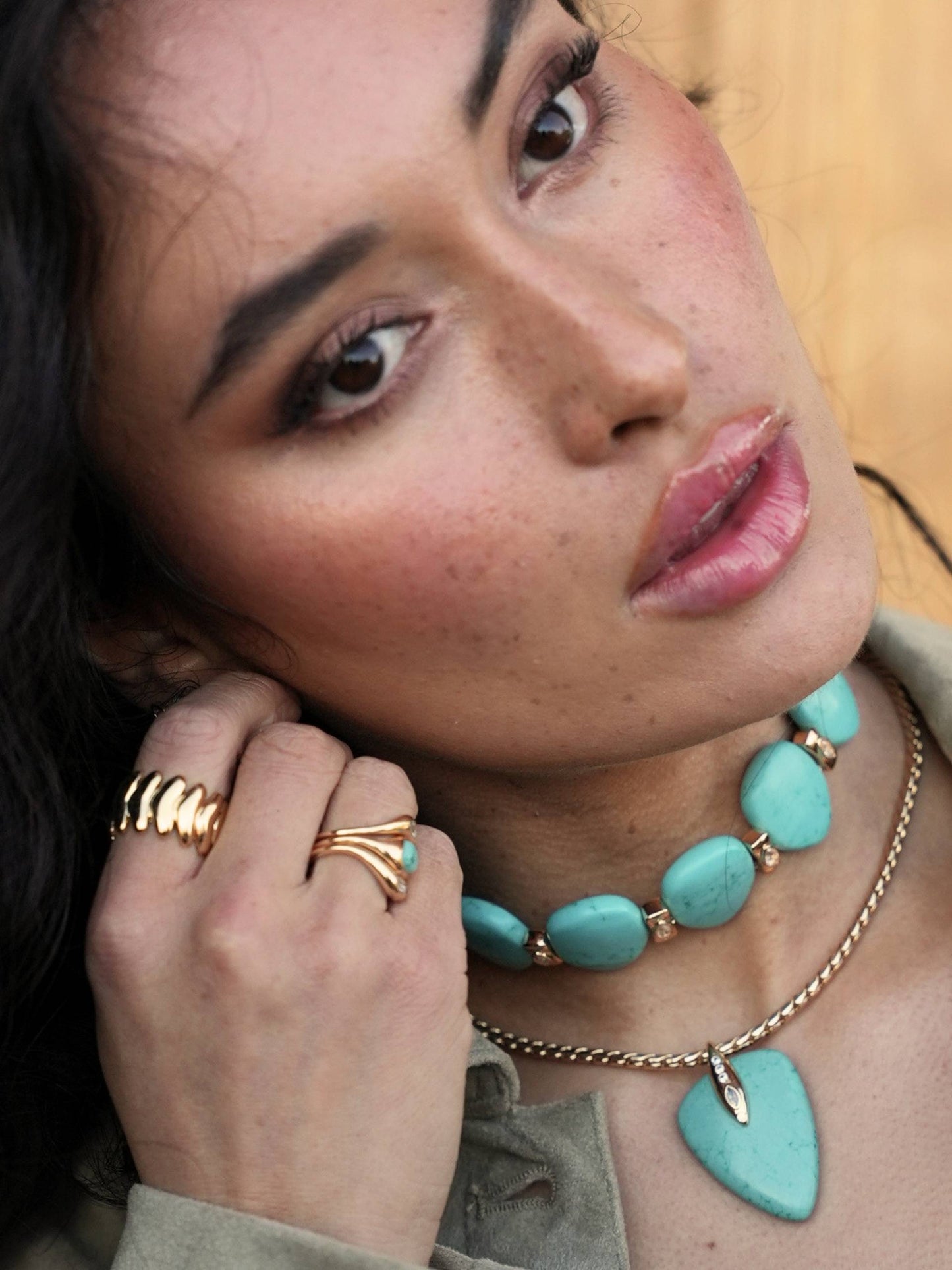 Turquoise Chunky Layered Set