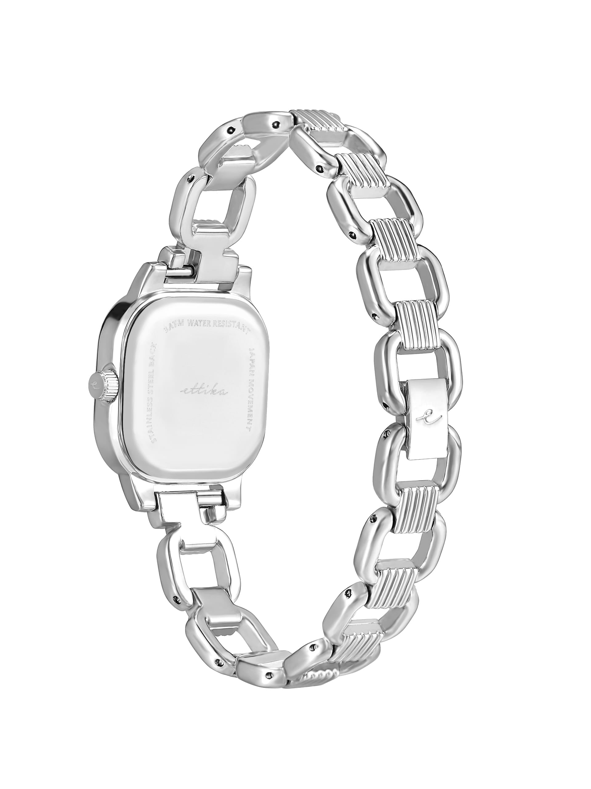Classic Square Silver Bracelet Watch with 24K Gold Plating 5