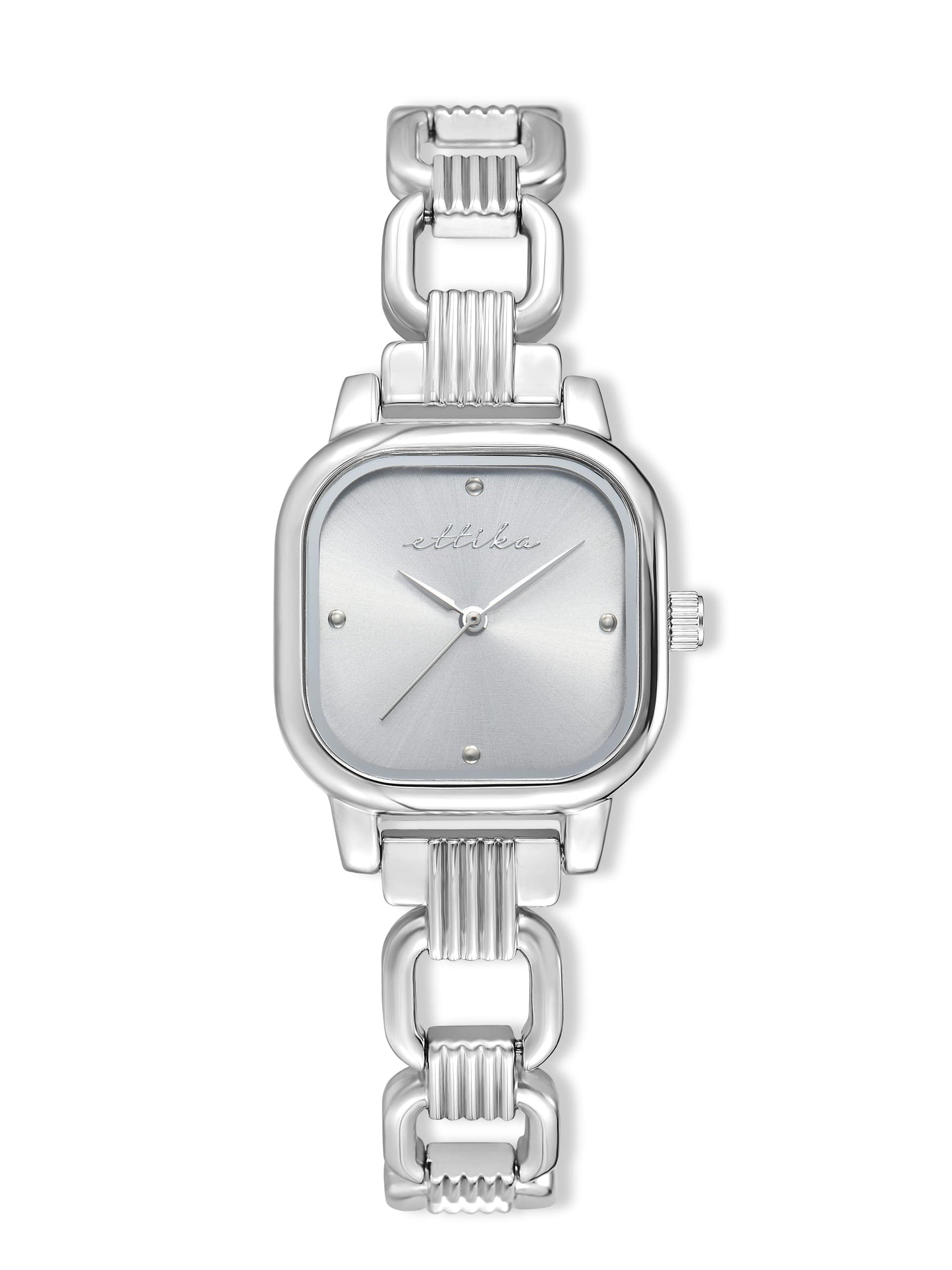 Classic Square Silver Bracelet Watch with 24K Gold Plating 1