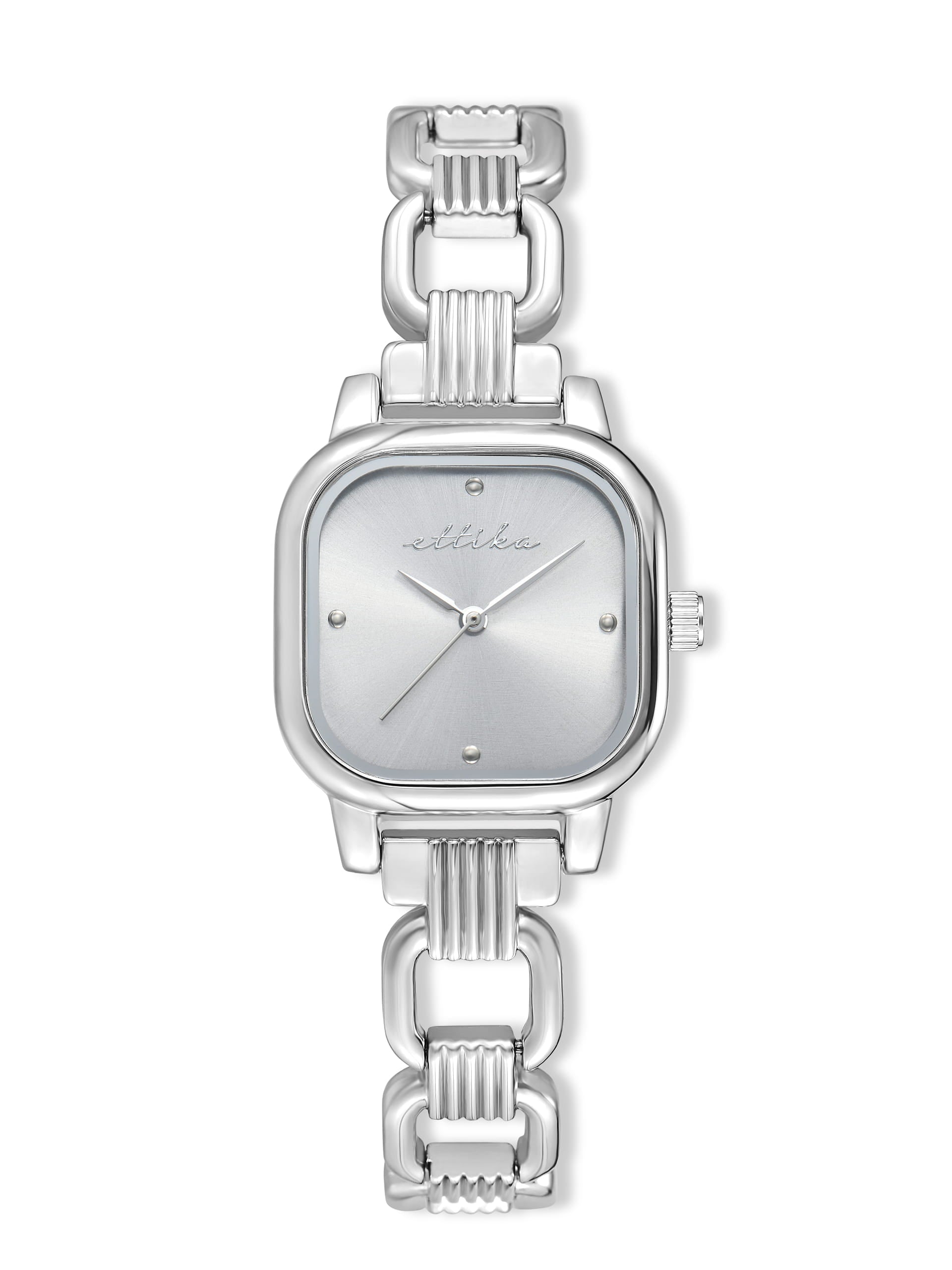 Classic Square Silver Bracelet Watch with 24K Gold Plating 1
