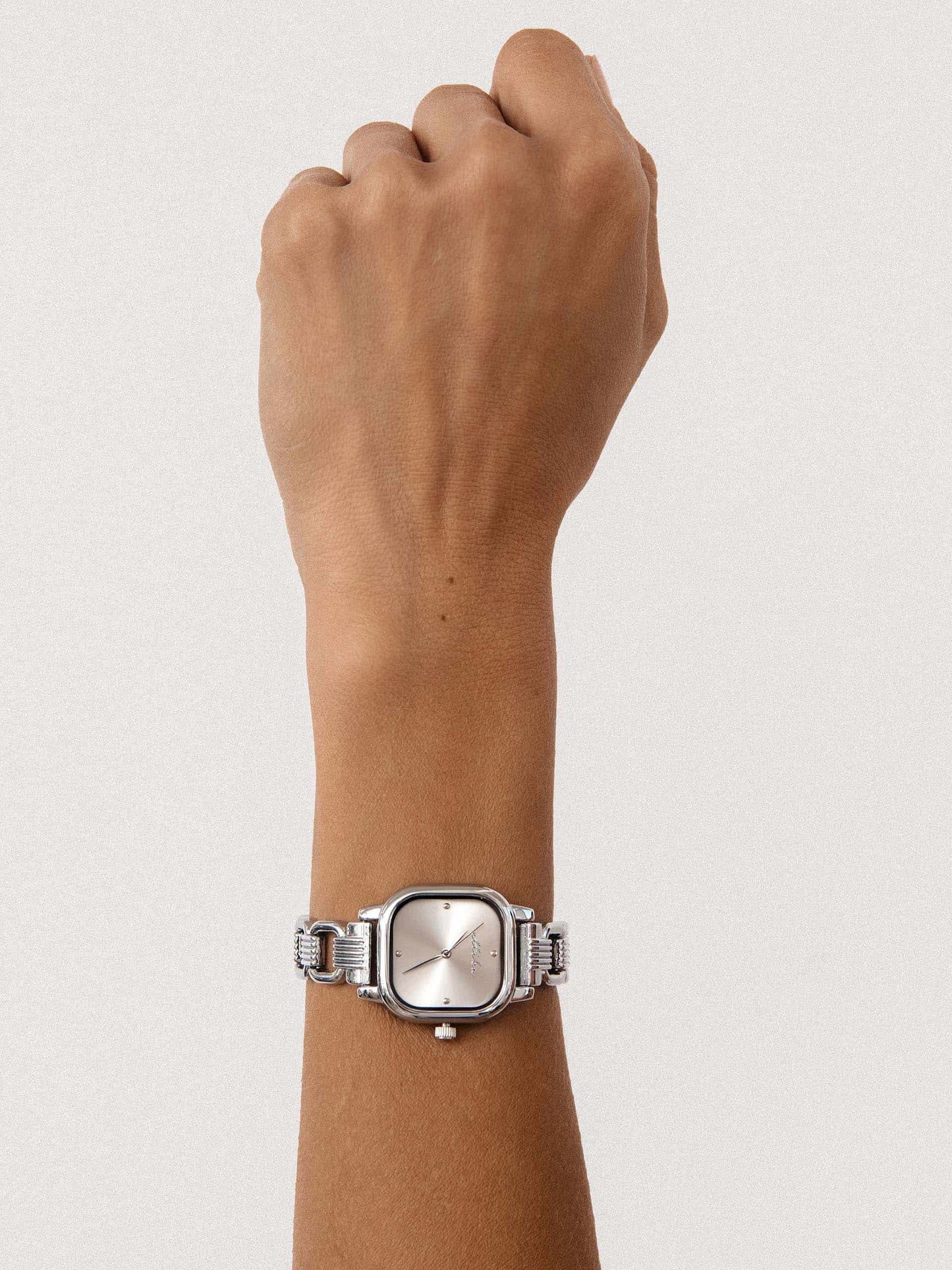 Classic Square Silver Bracelet Watch with 24K Gold Plating 2