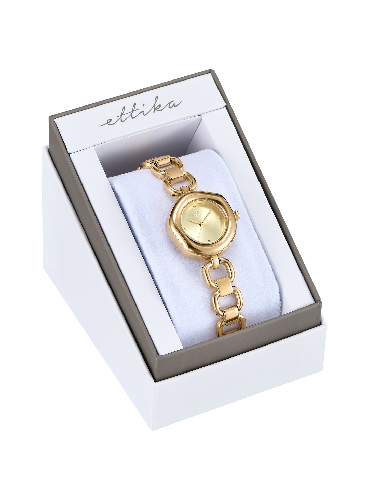 Open Circle Bracelet Watch in Gold