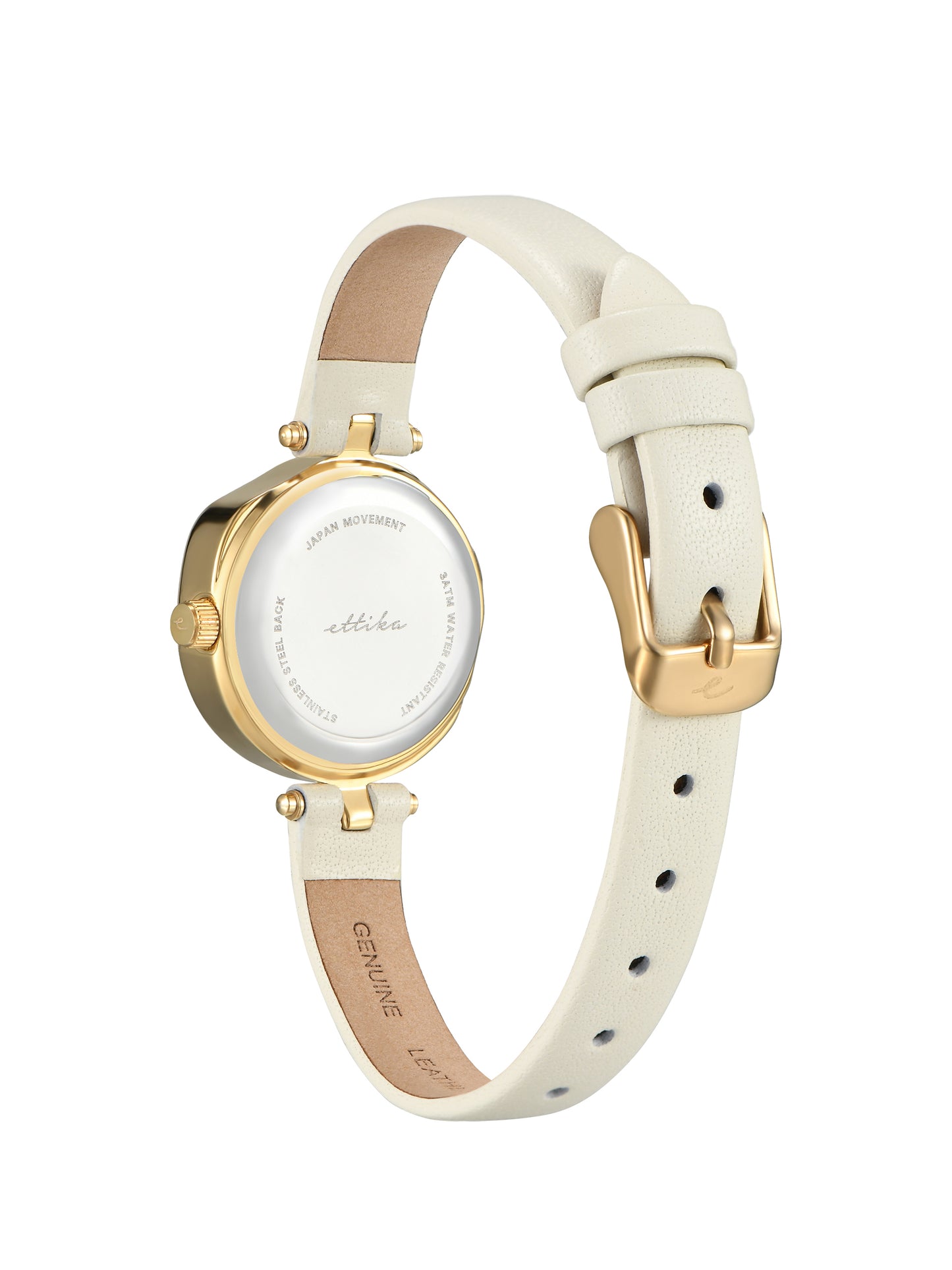 Open Circle Leather Watch in Vanilla