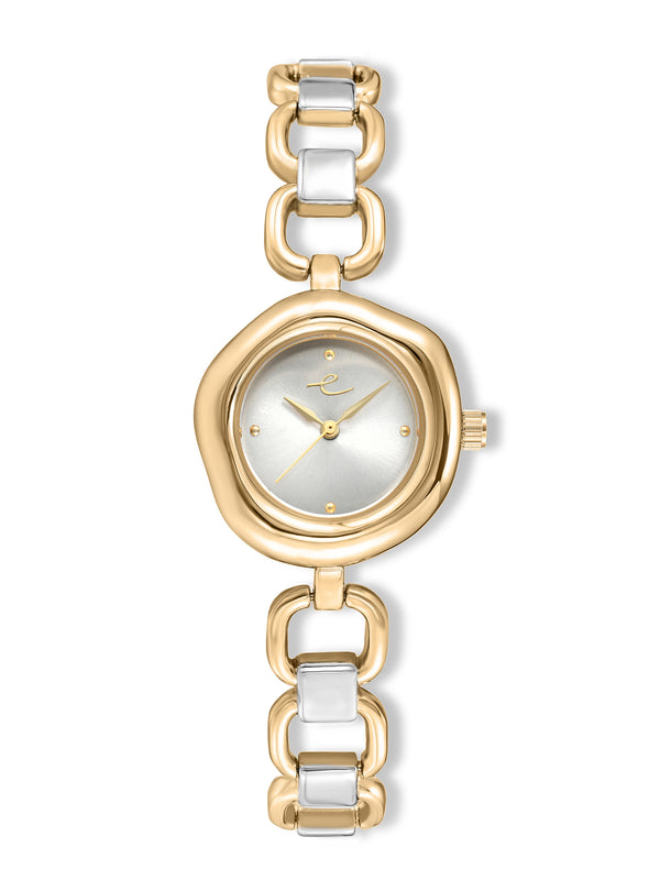Open Circle Bracelet Watch in Mixed Metal