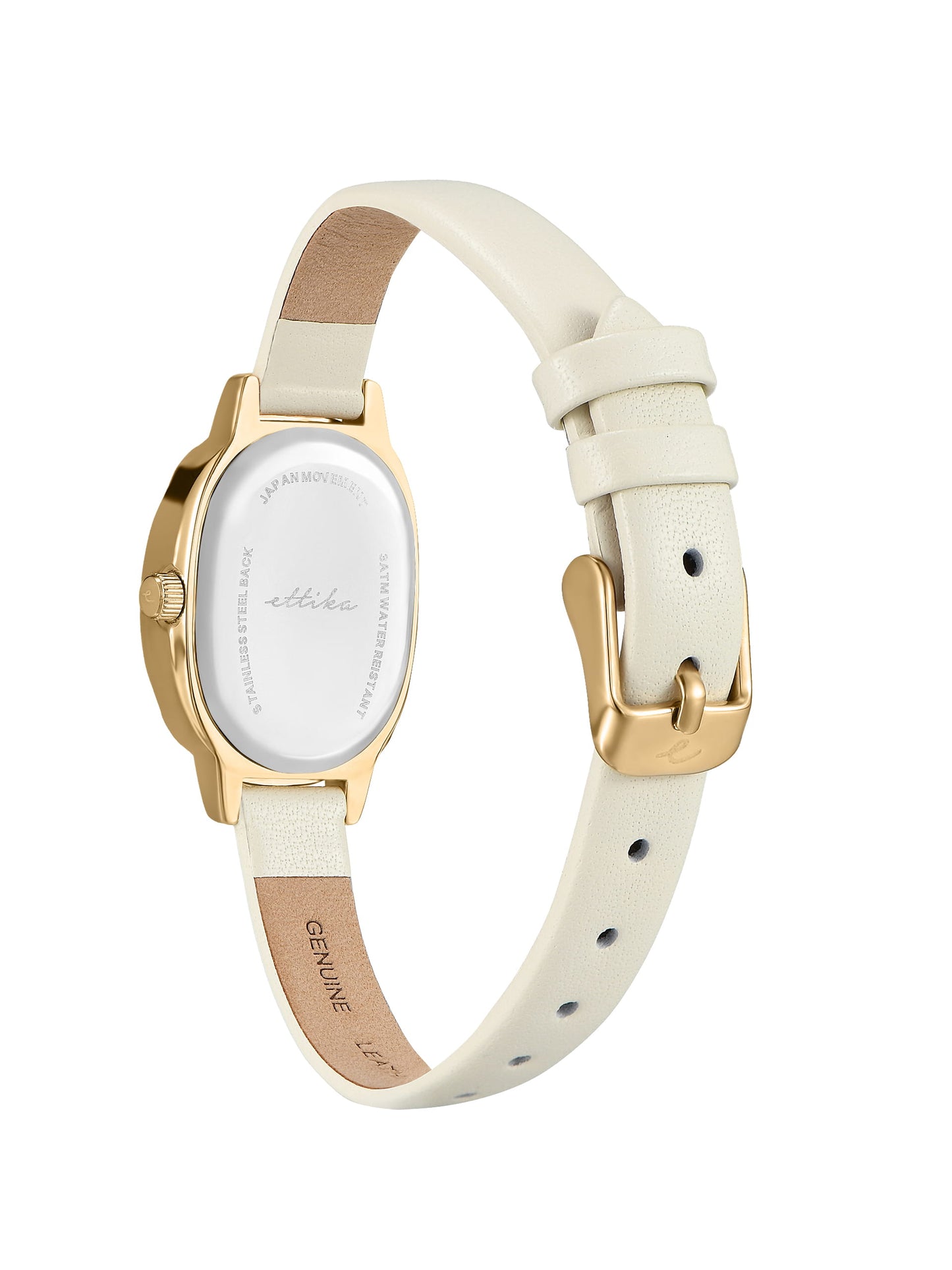 Timeless Texture Bone Leather Watch with 24K Gold Plating 5
