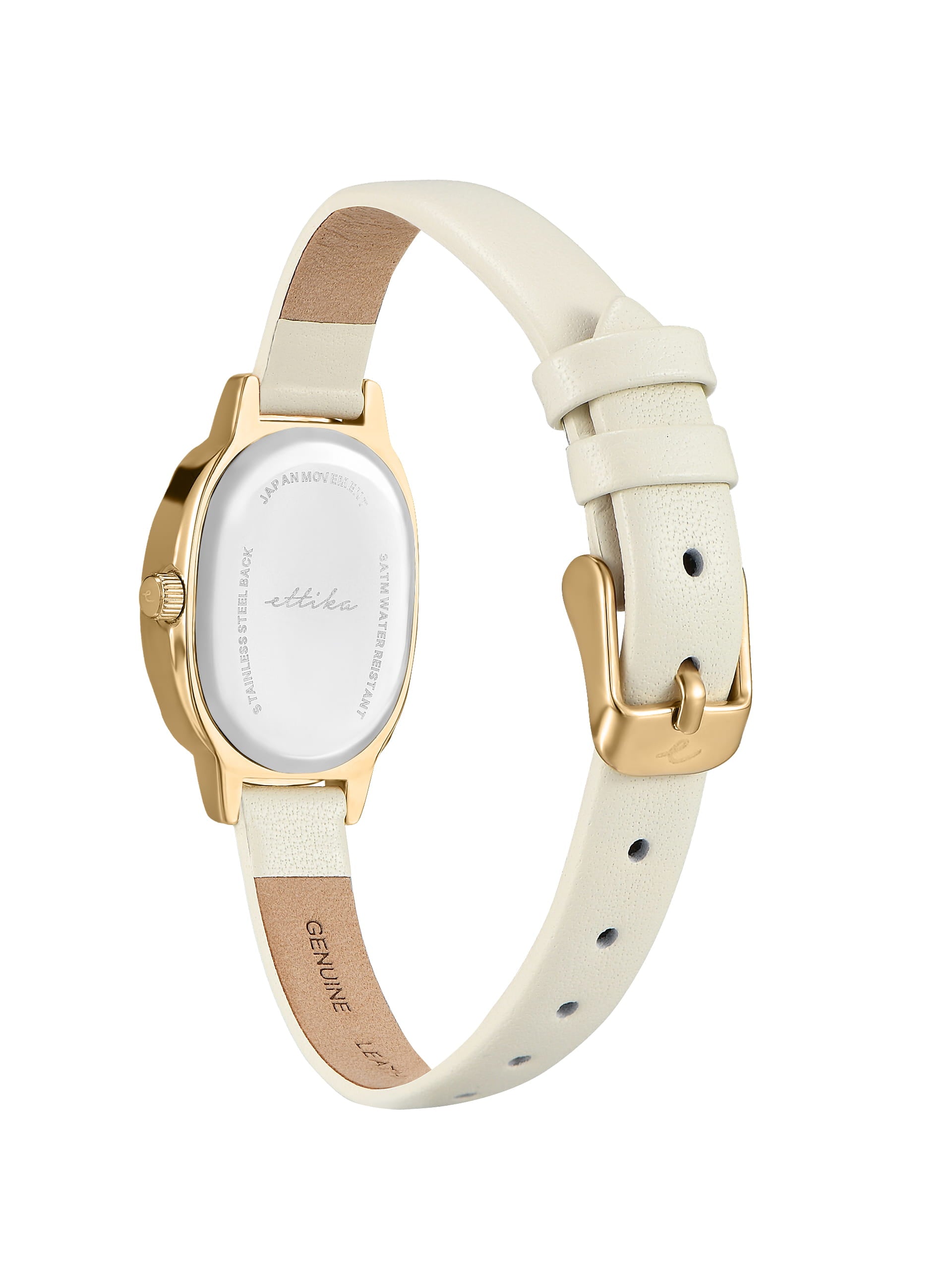 Timeless Texture Bone Leather Watch with 24K Gold Plating 5